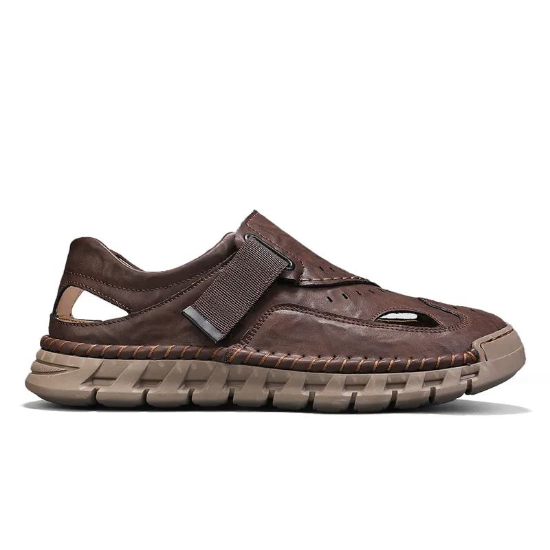 Men's Adjustable-Strap Leather Sandals For Summer-Karanmore