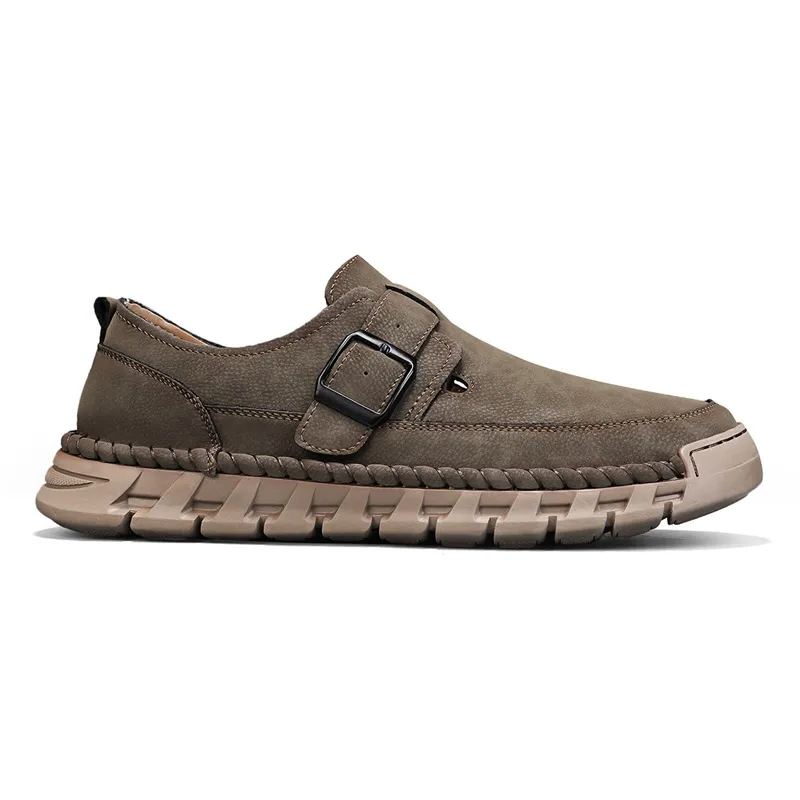 Men's Breathable Single-Strap Casual Leather Shoes-Karanmore