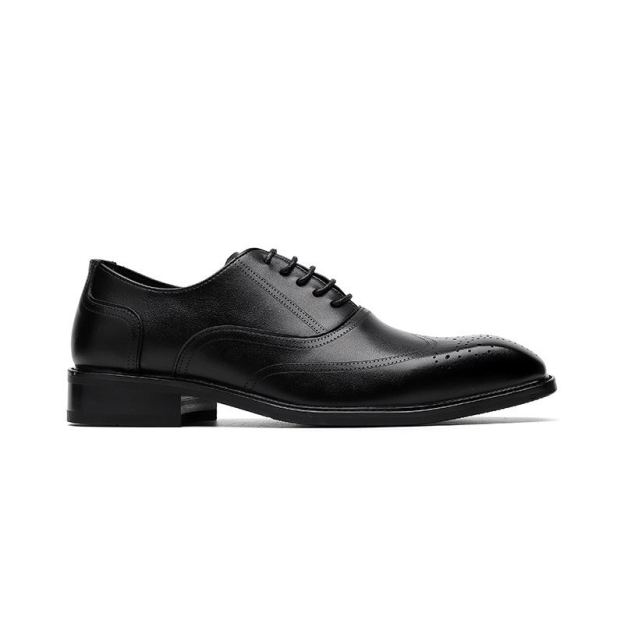 Men's British Derby Shoes – Pointed-Toe Leather Formal Shoes for Wedding Groom & Business Wear – Triple-Stitch Design