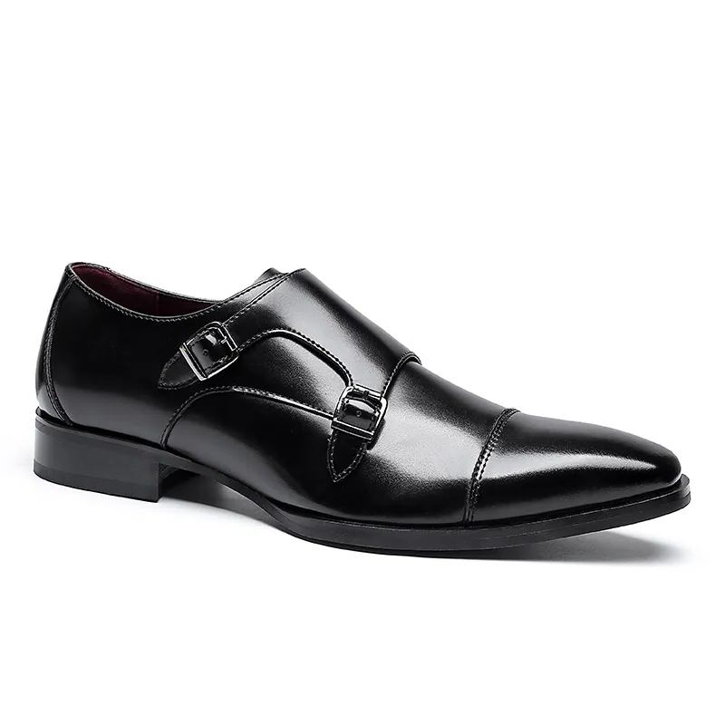 Men's Monk Shoes breathable Leather Formal Shoes for Men