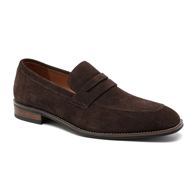 Men's Suede Penny Loafers Slip-On Casual Shoes Lightweight Soft Dress Shoes