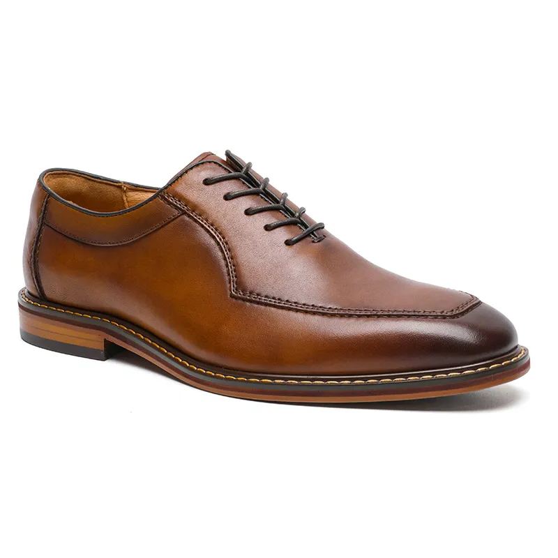 Handmade Men's Oxford Shoes Full-gain Dress Shoes 