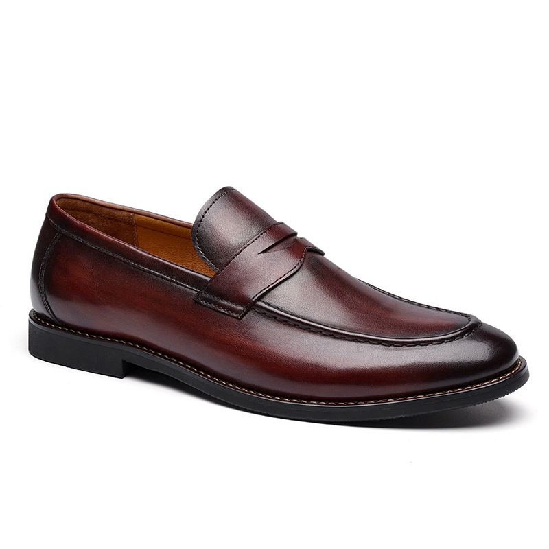 Handmade Men's Nubuk Penny Loafers 