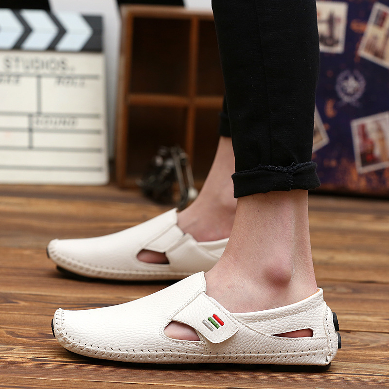 Fashionable Men's Slip-Ons with Quic-Release Buckle Breathable Driving Loafers