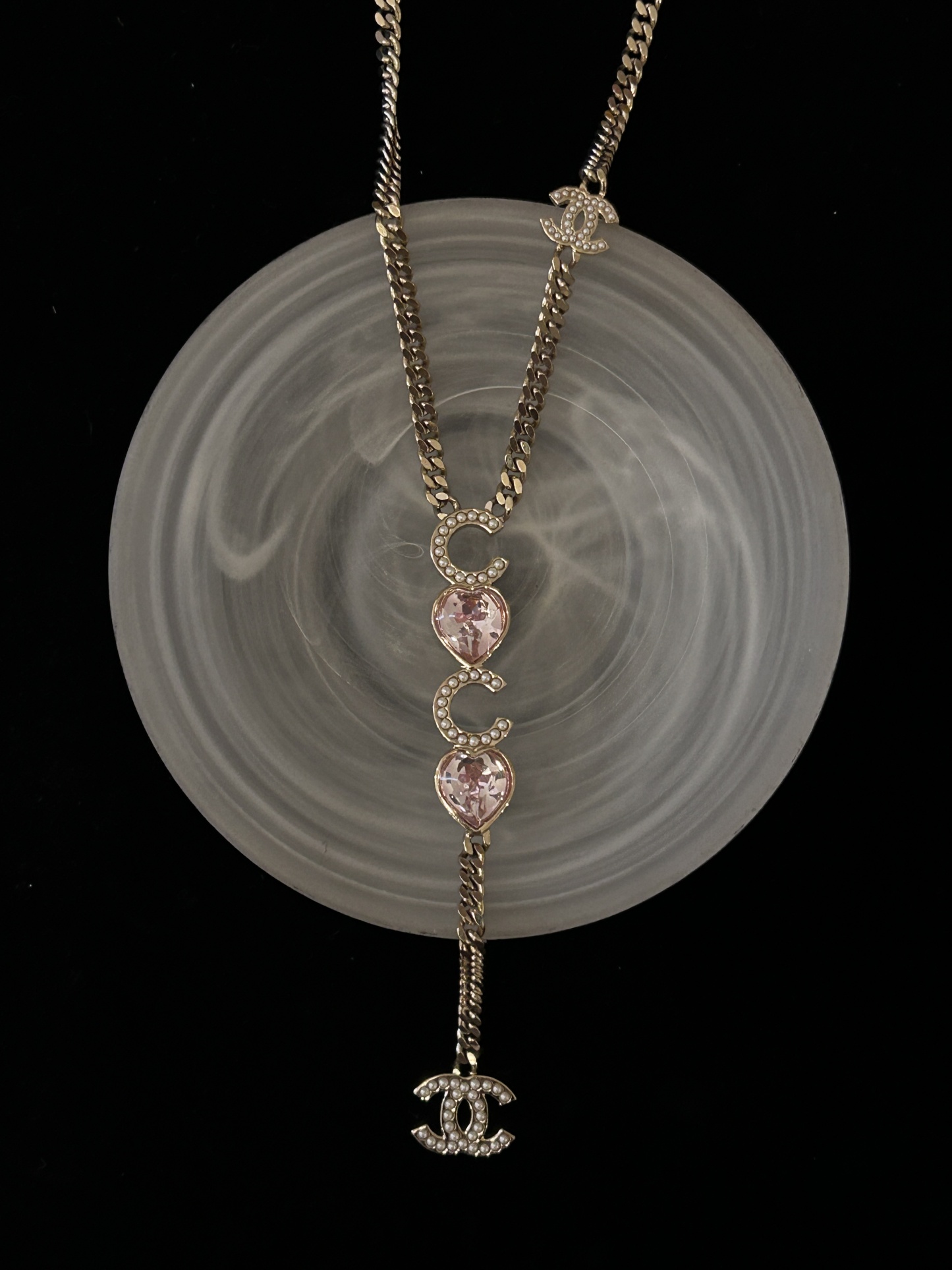 C Coco Heart Double C Pendant Necklace