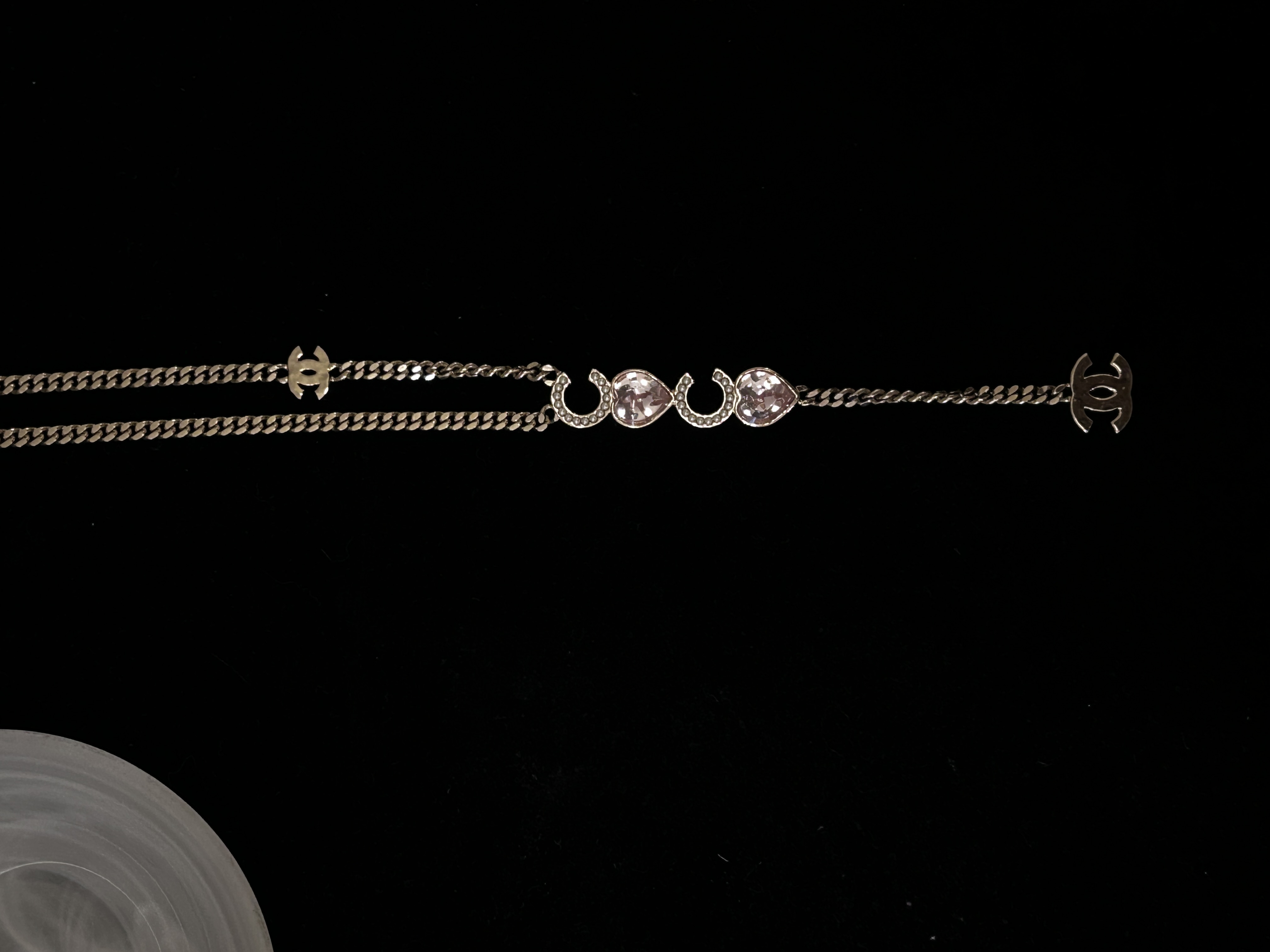 C Coco Heart Double C Pendant Necklace