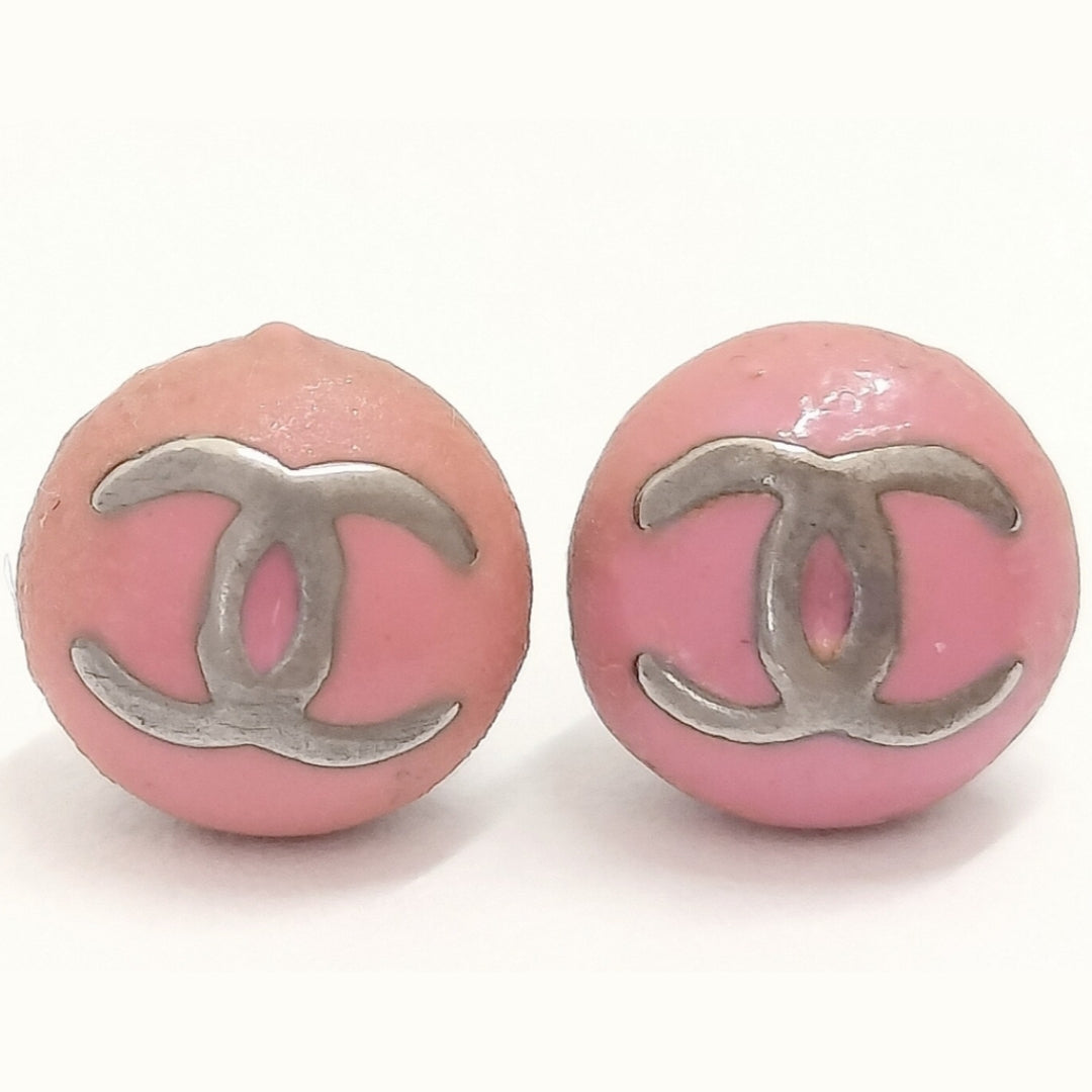 C Pink logo earrings