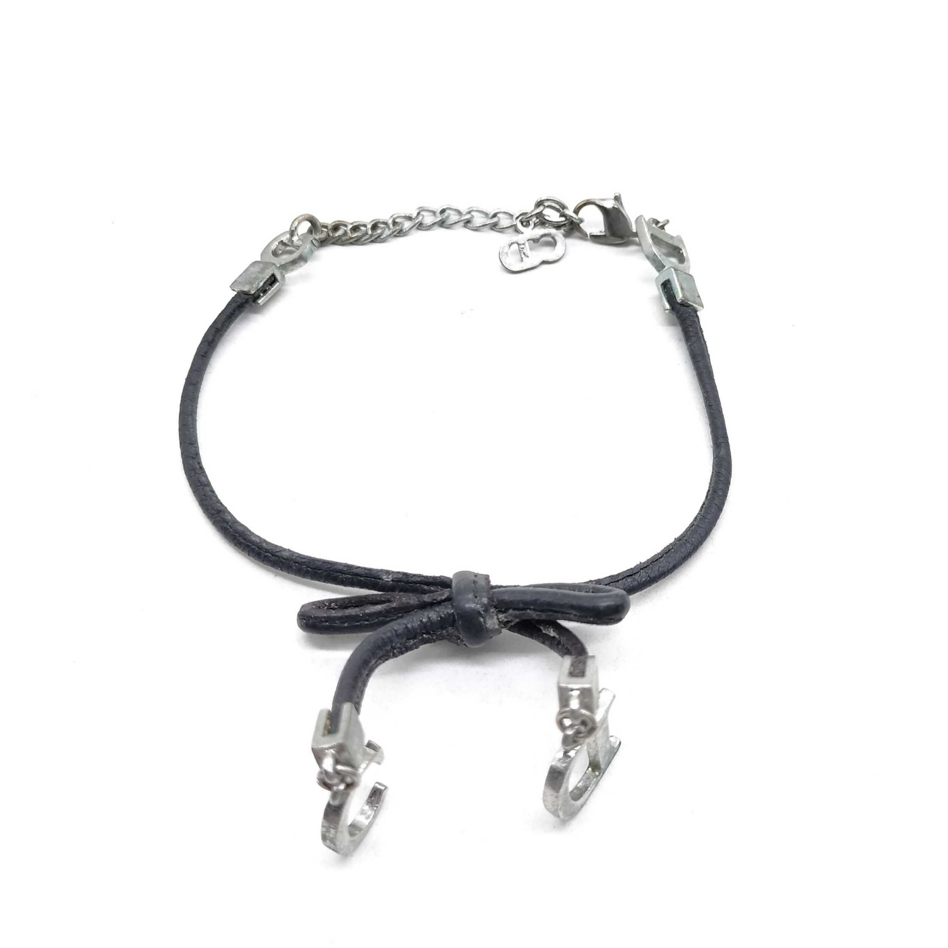 D Leather bow bracelet