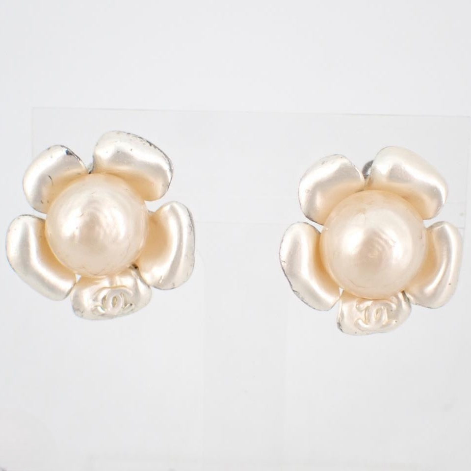 C Pearl Camellia Earrings