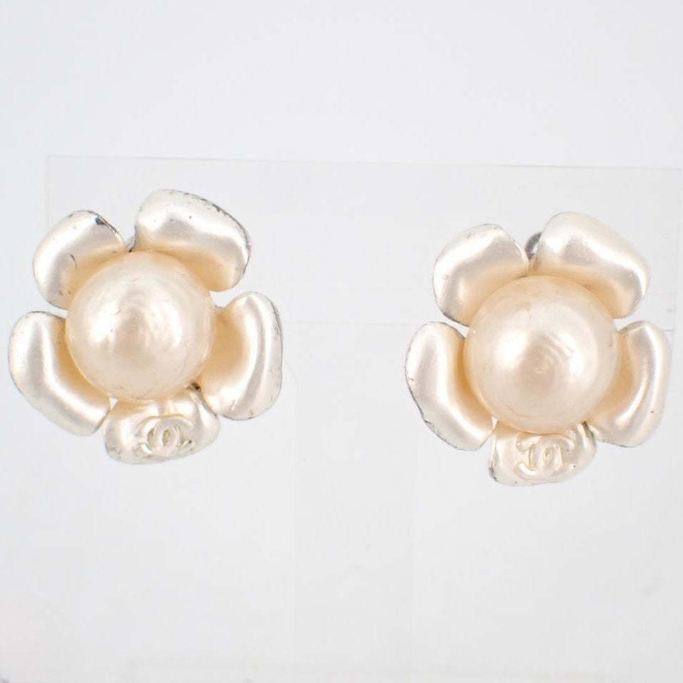 C Pearl Camellia Earrings