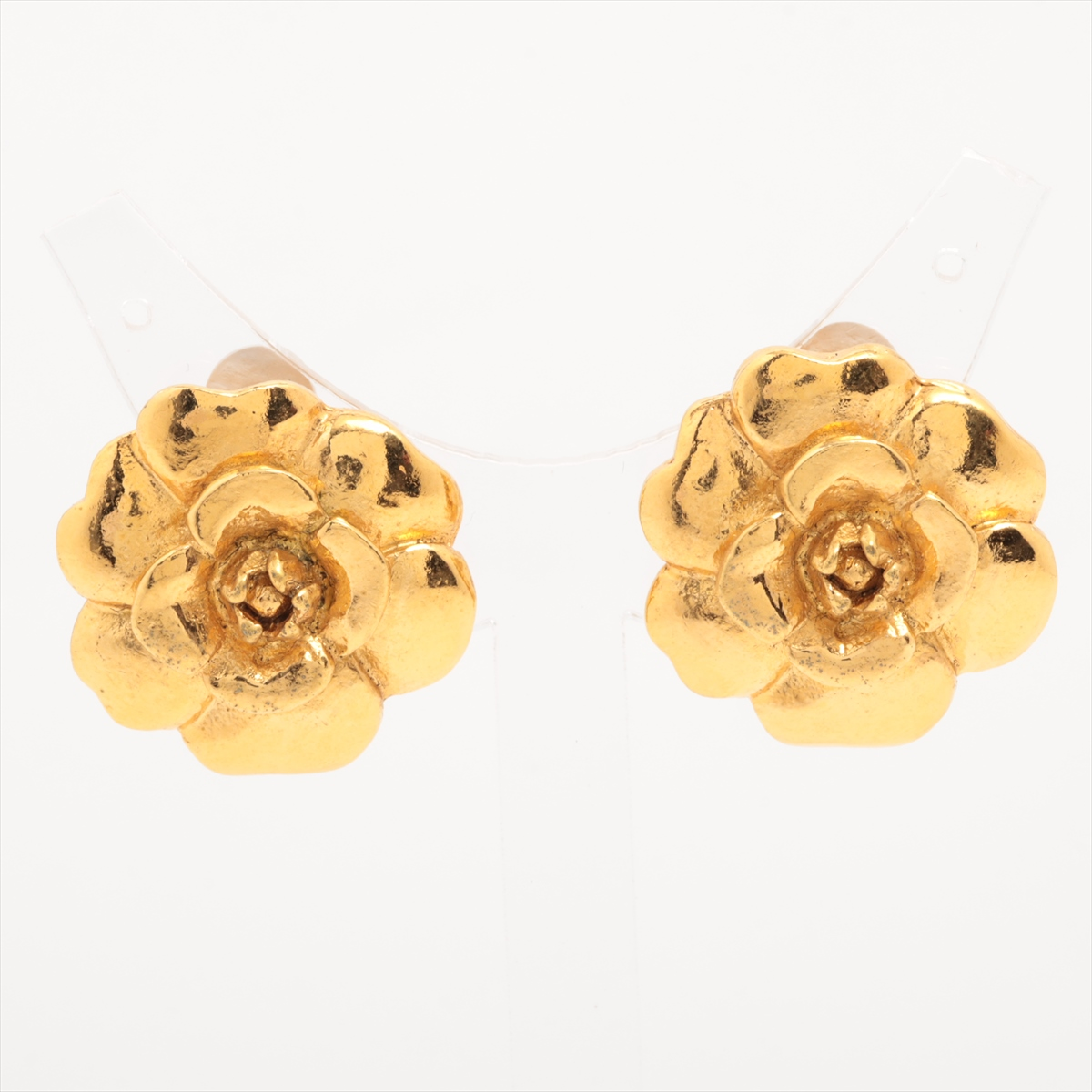 C Gold Flower Earrings