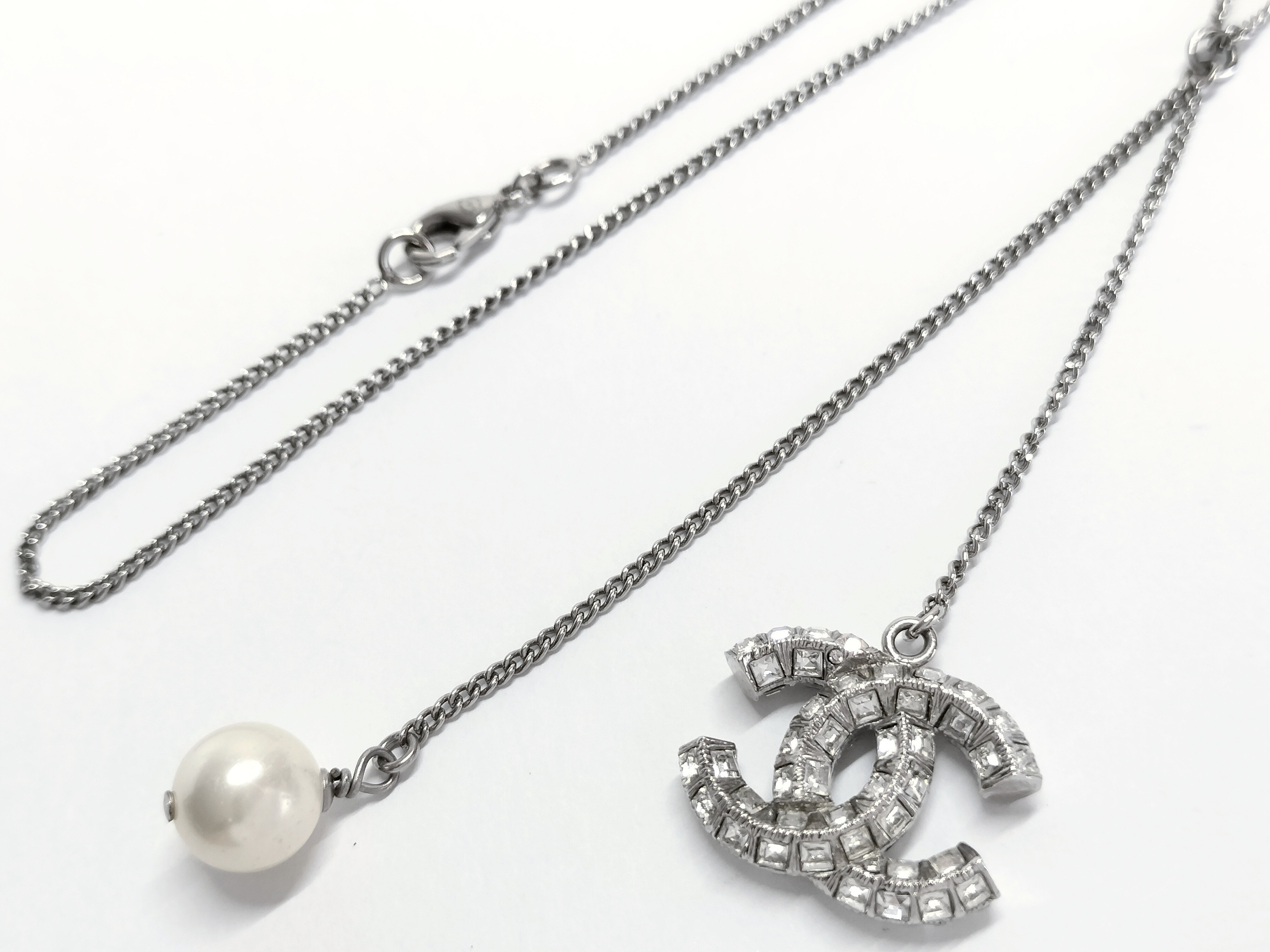 C Double C Pearl Pendant Necklace