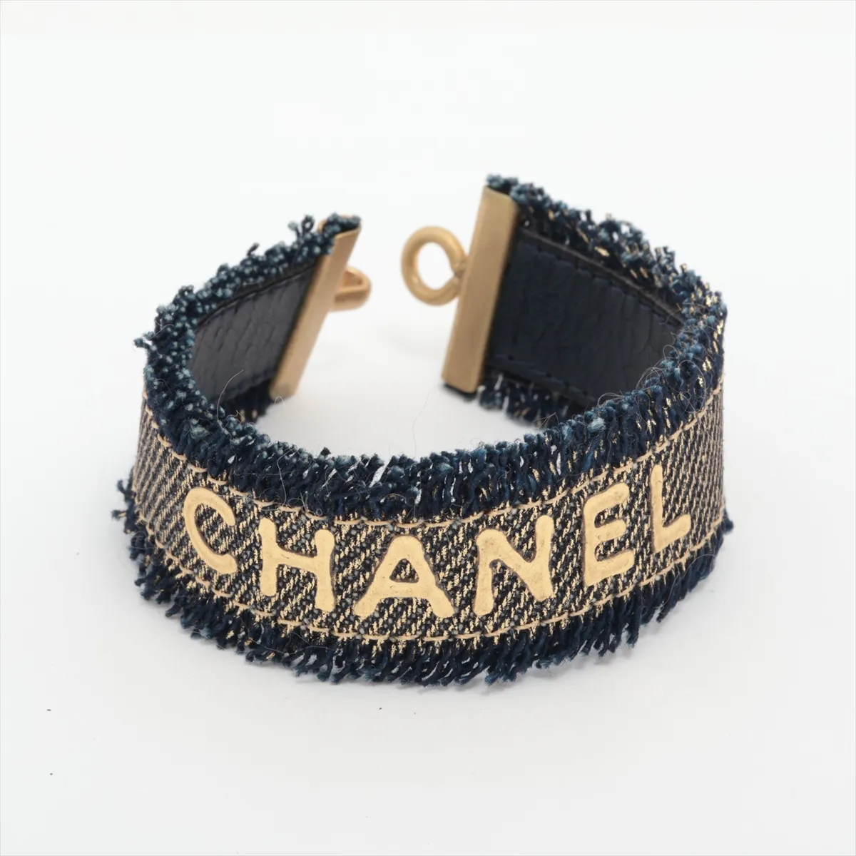 C denim raw edge bracelet