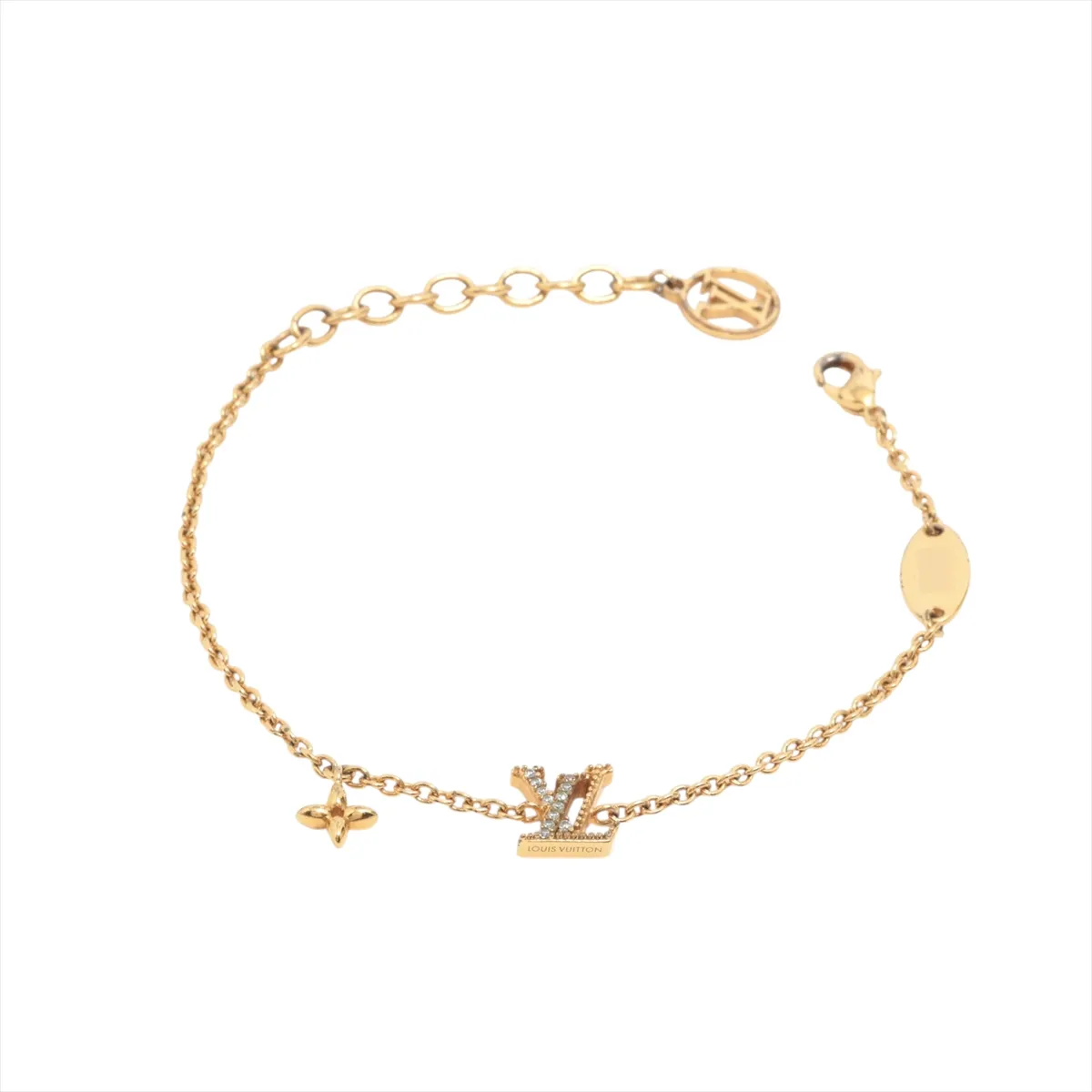 L Full diamond logo bracelet