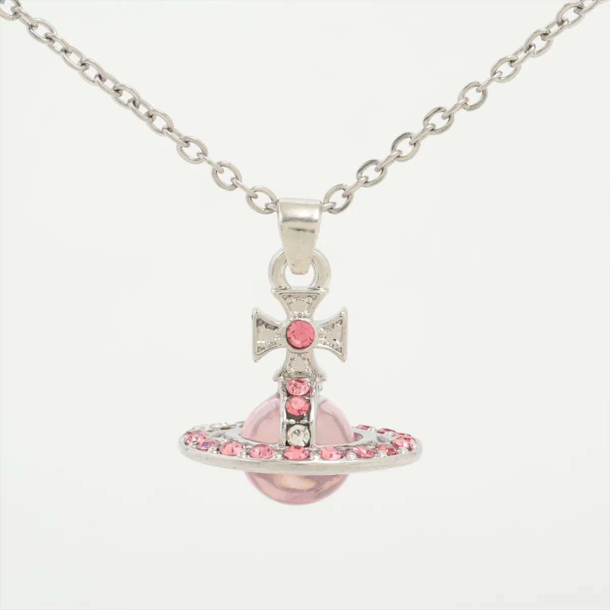V Pink 3D Saturn small Necklace
