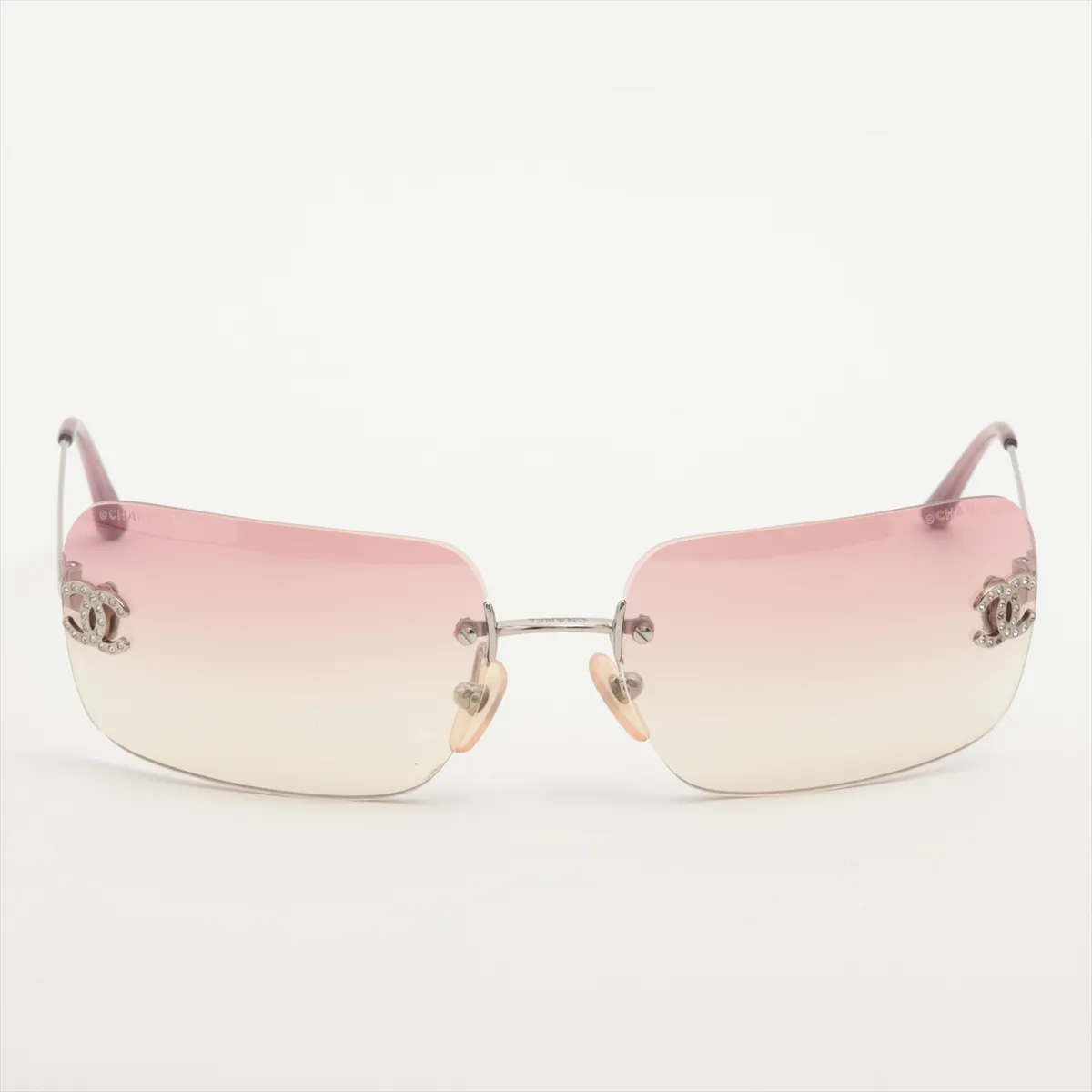 C Frameless pink gradient sunglasses