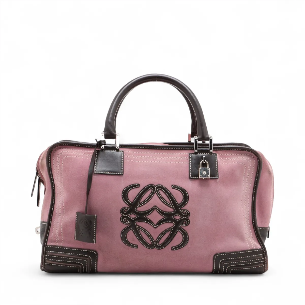L Pink suede hand bag