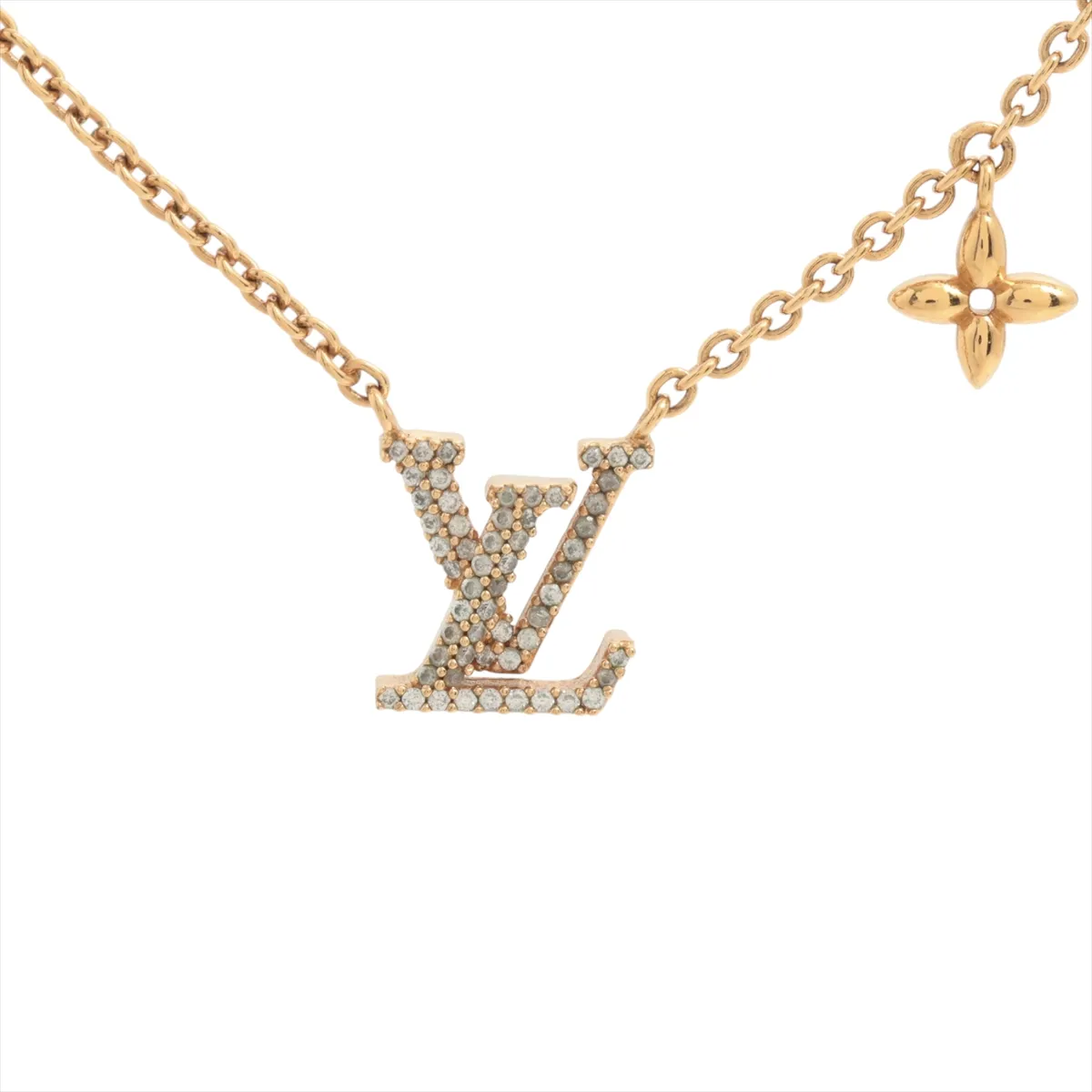 L Full diamond logo necklace
