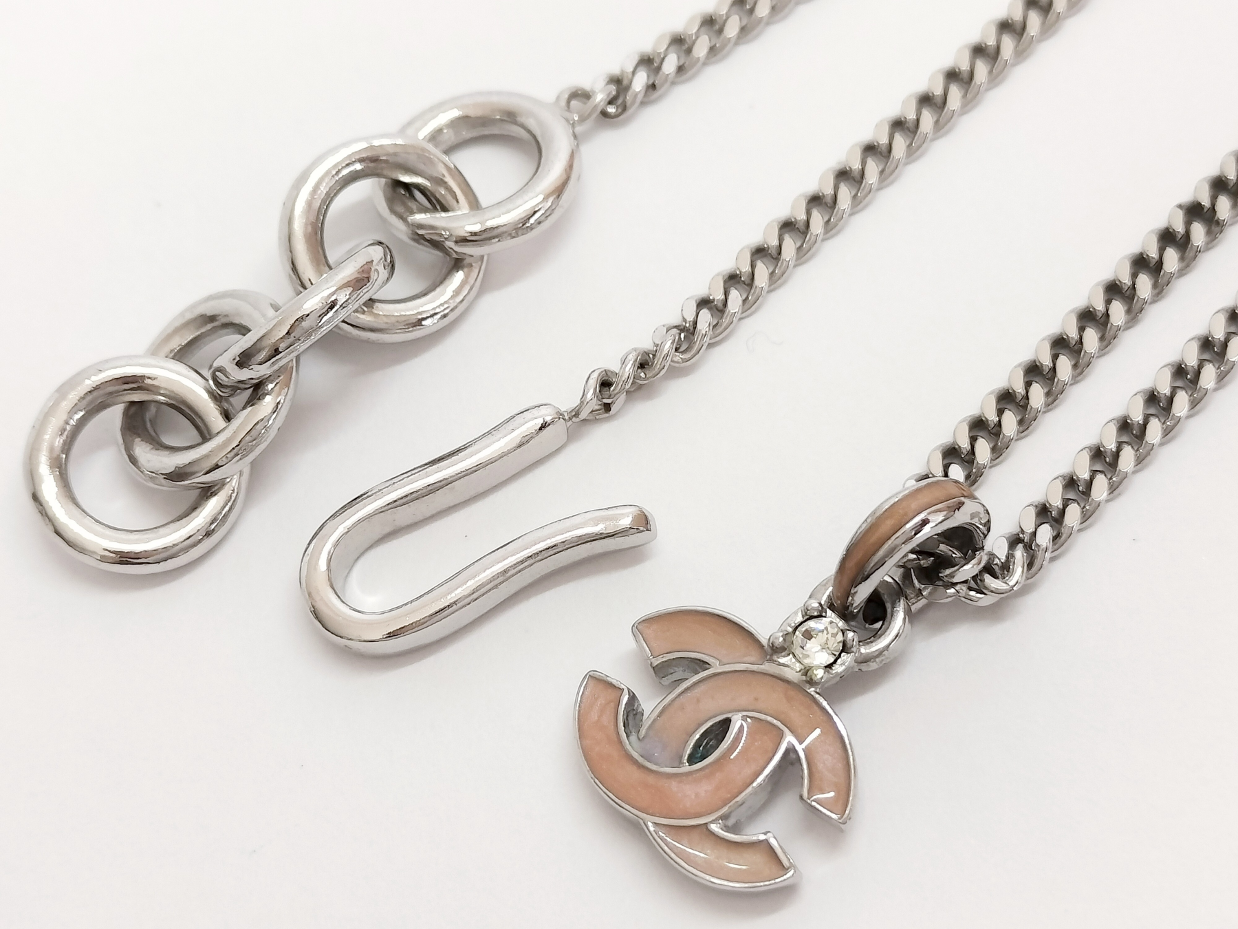 C Enamel Double C Necklace