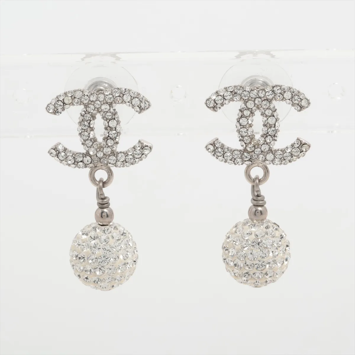 C Double C diamond ball earrings
