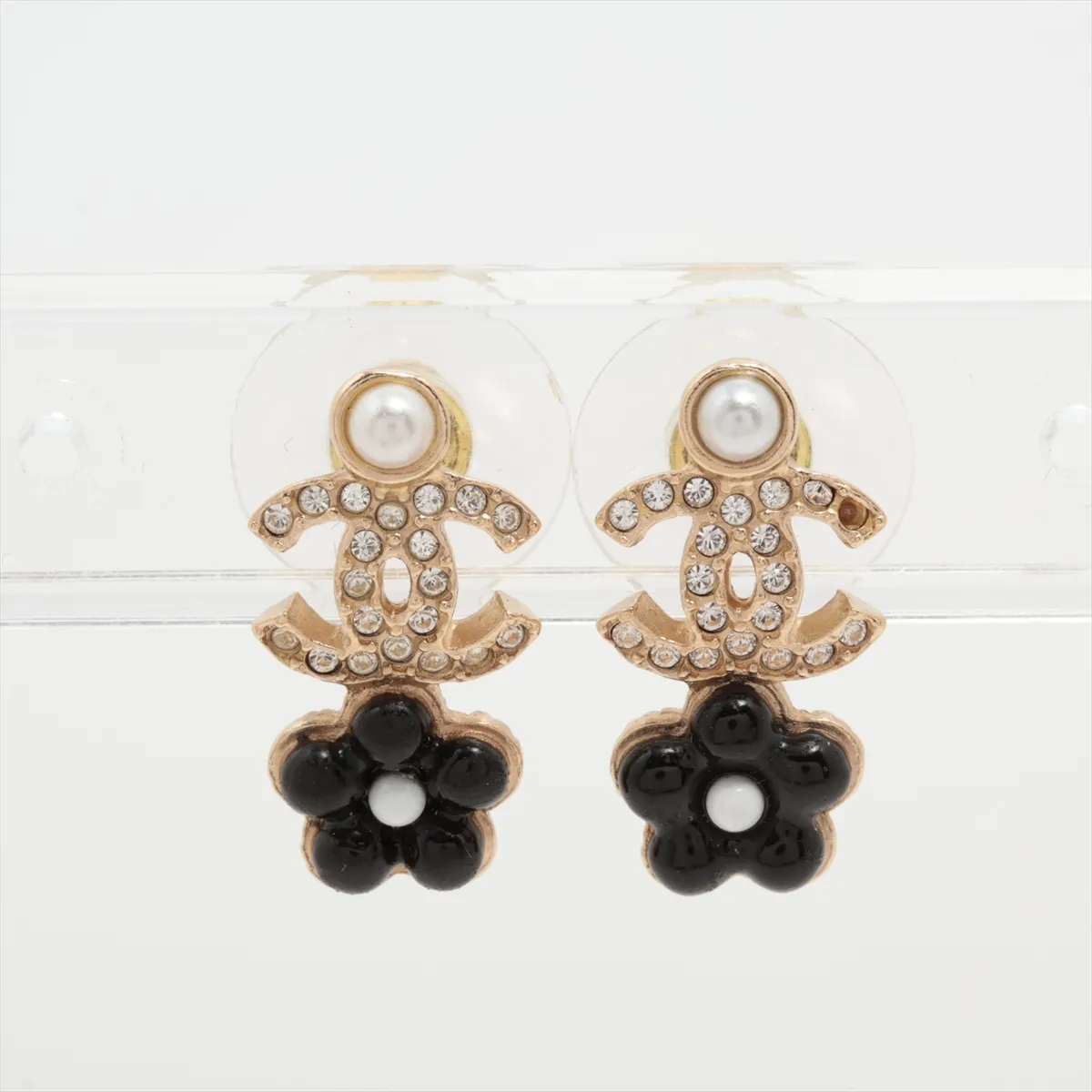 C Flower Double C Full Diamond Earrings