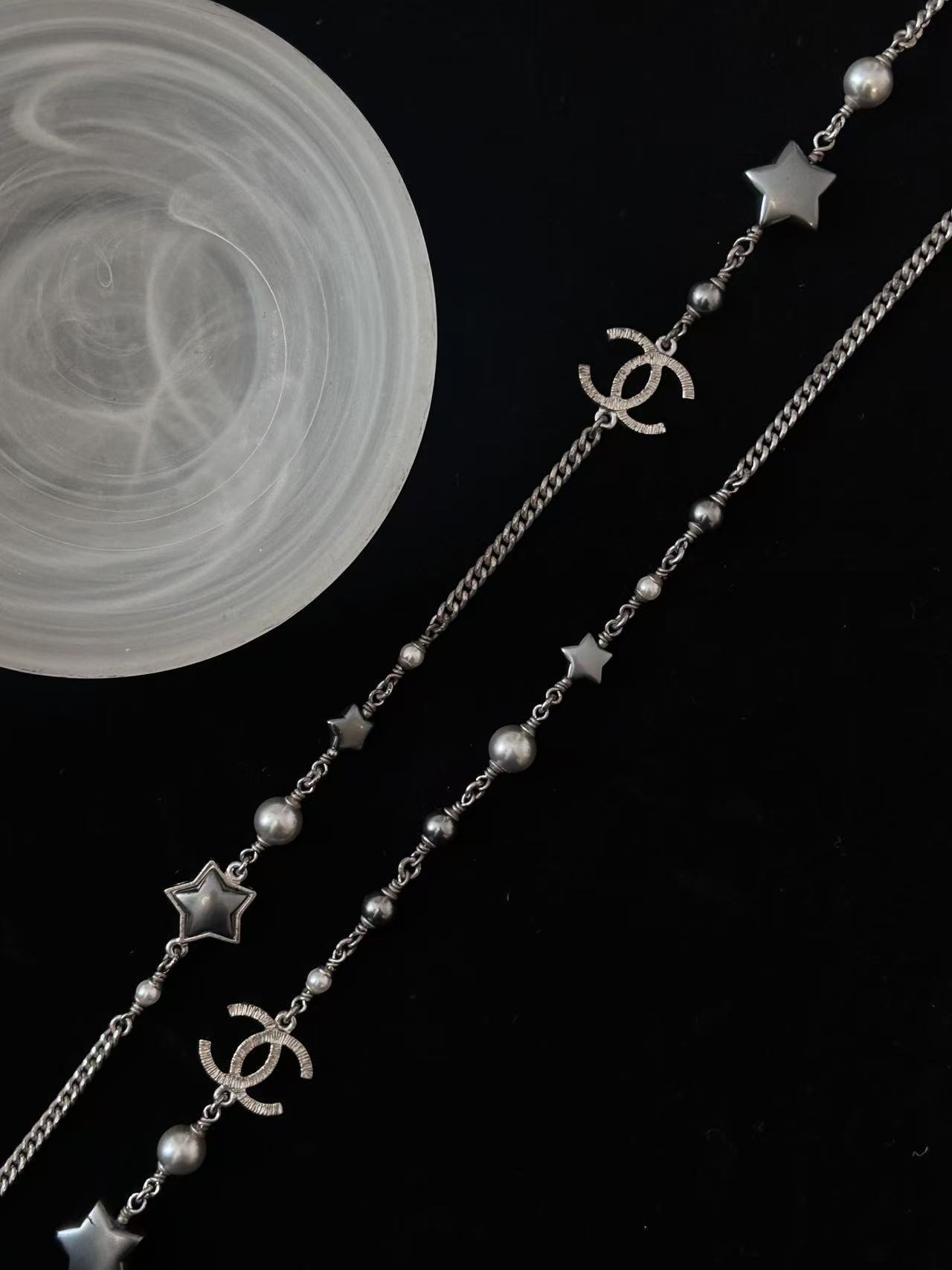 C Pearl Star Double C Necklace