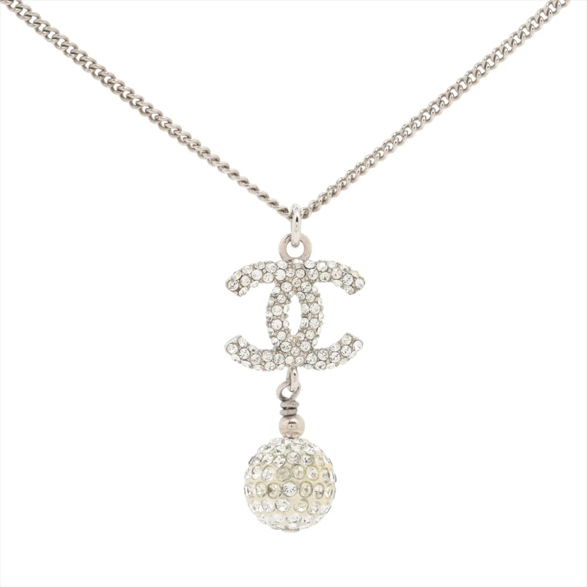 C Full diamond double C necklace