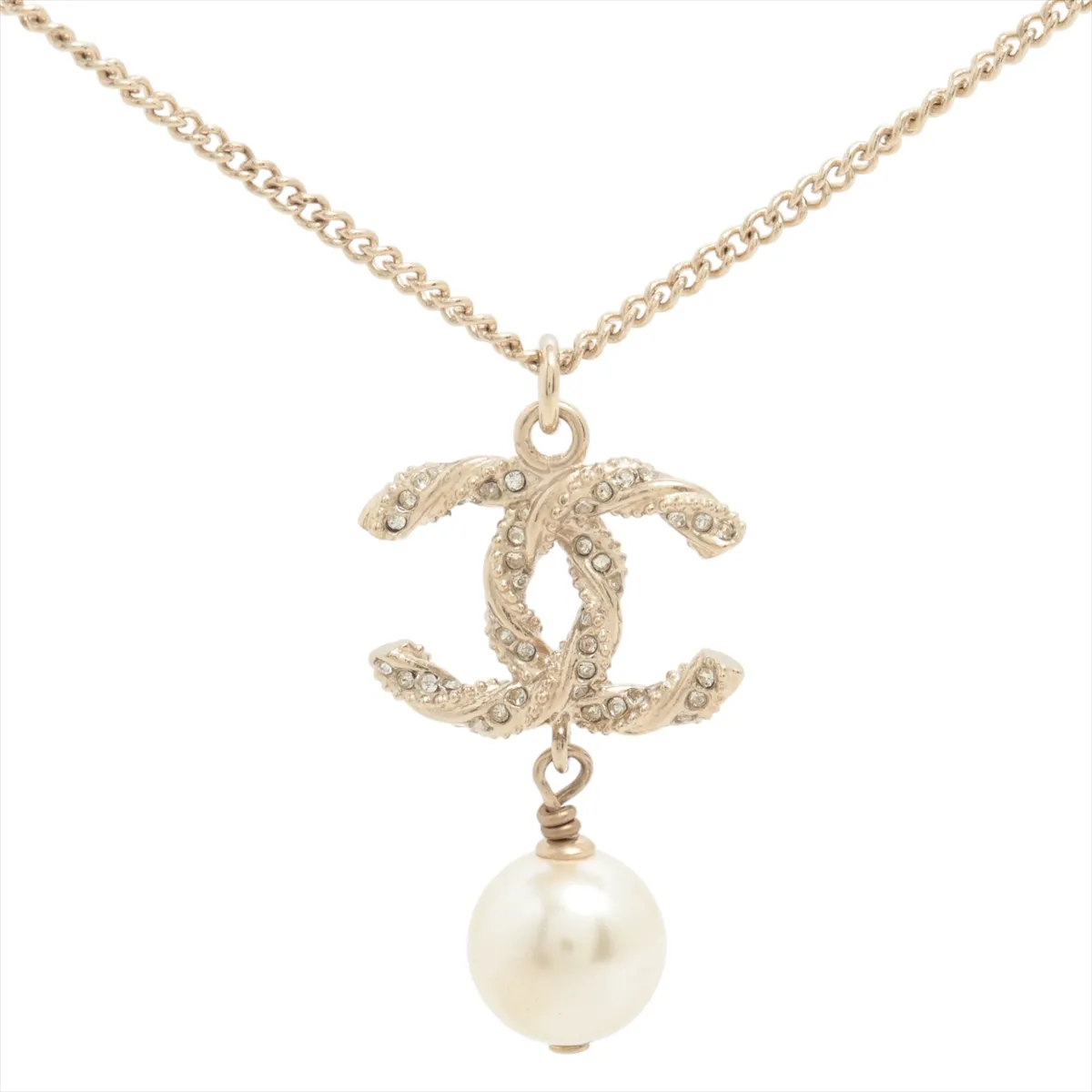 C Pearl and diamond wrapped necklace