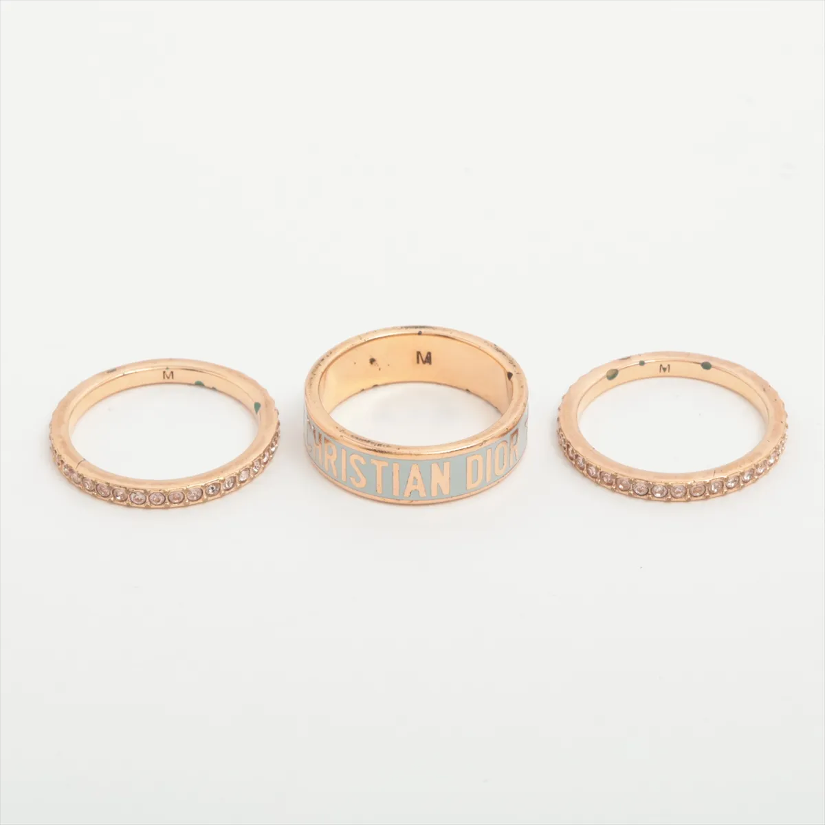 D Alphabet enamel diamond Rose gold ring
