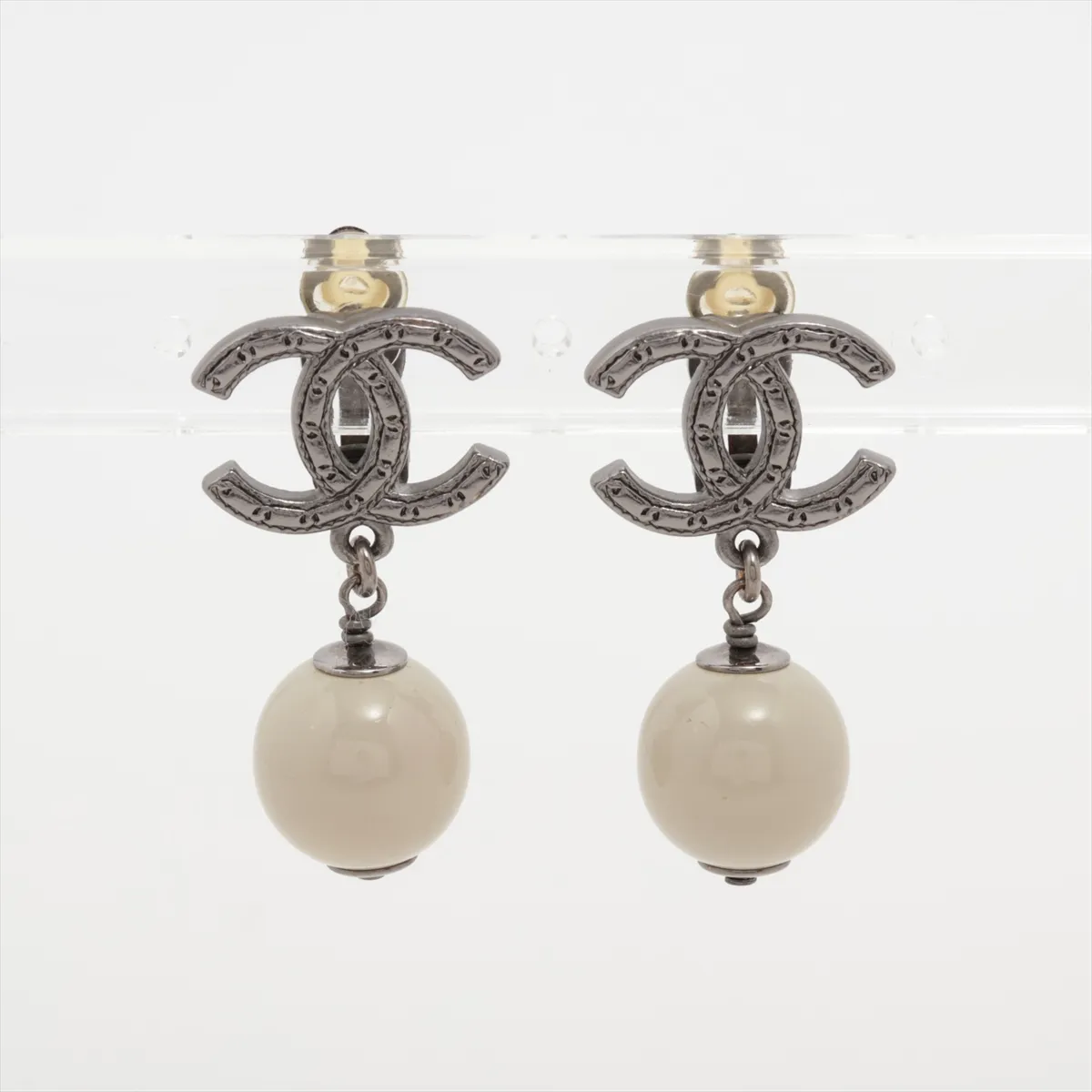 C Double C pearl pendant earrings