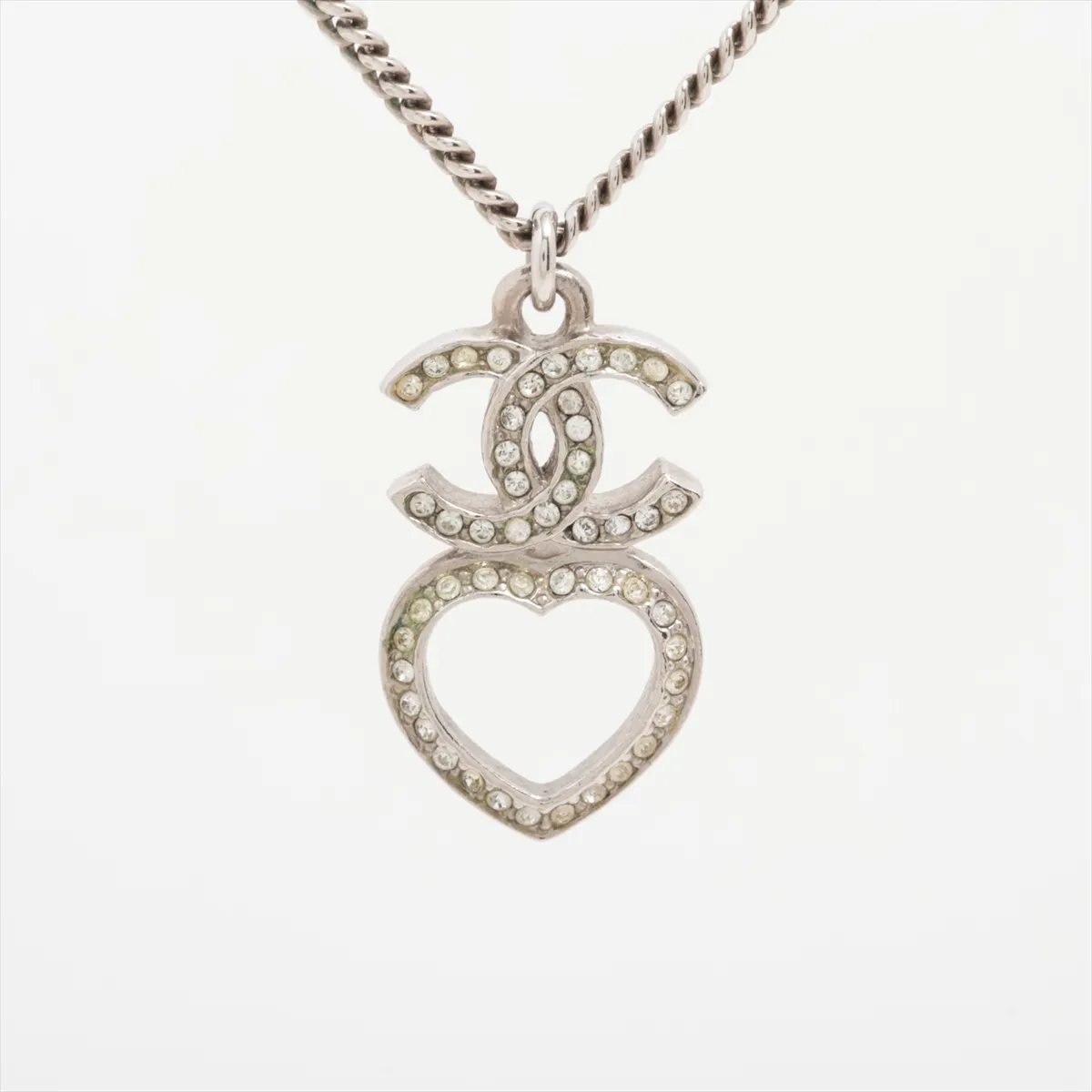 C Double C Heart Full Diamond Necklace