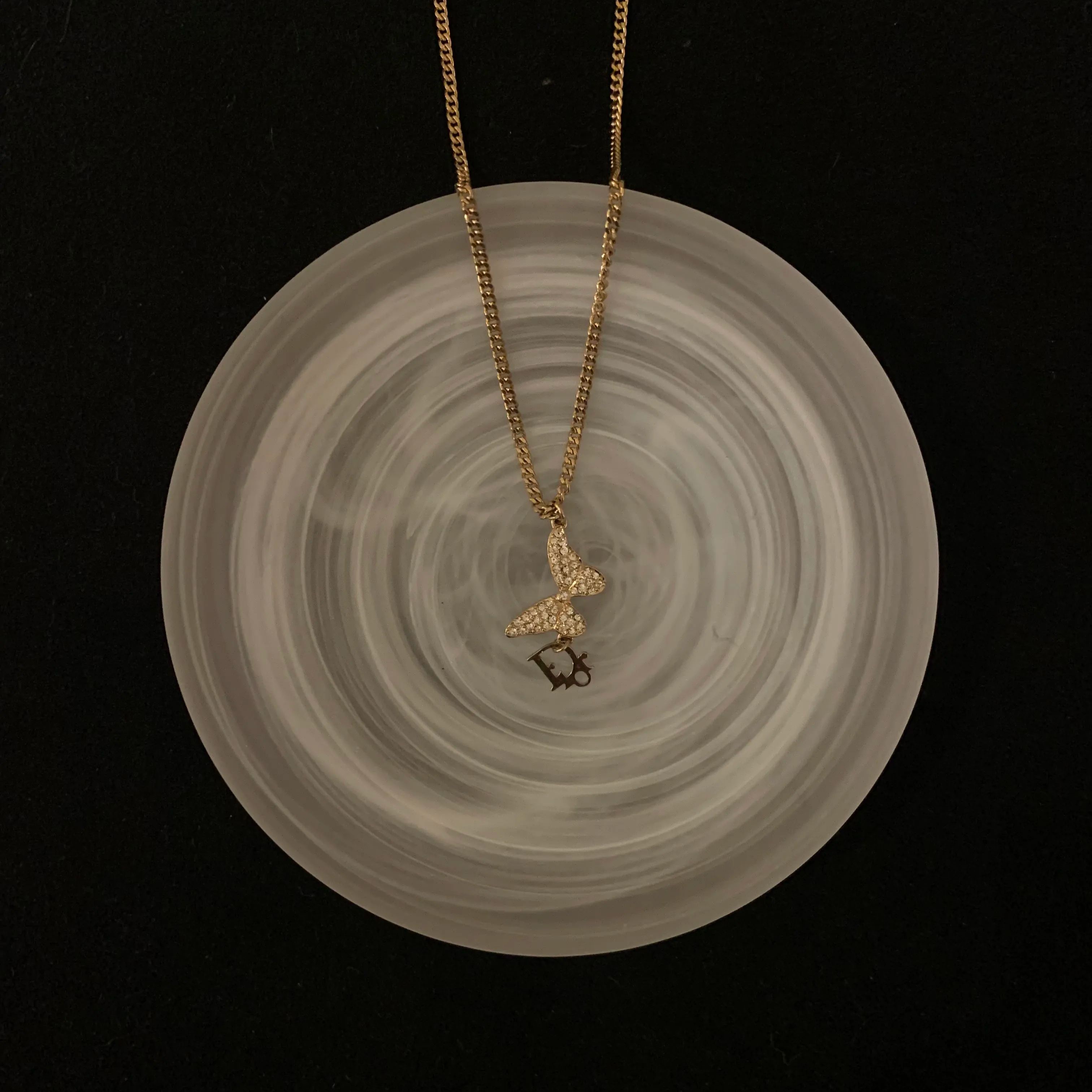 D Diamond Butterfly Necklace