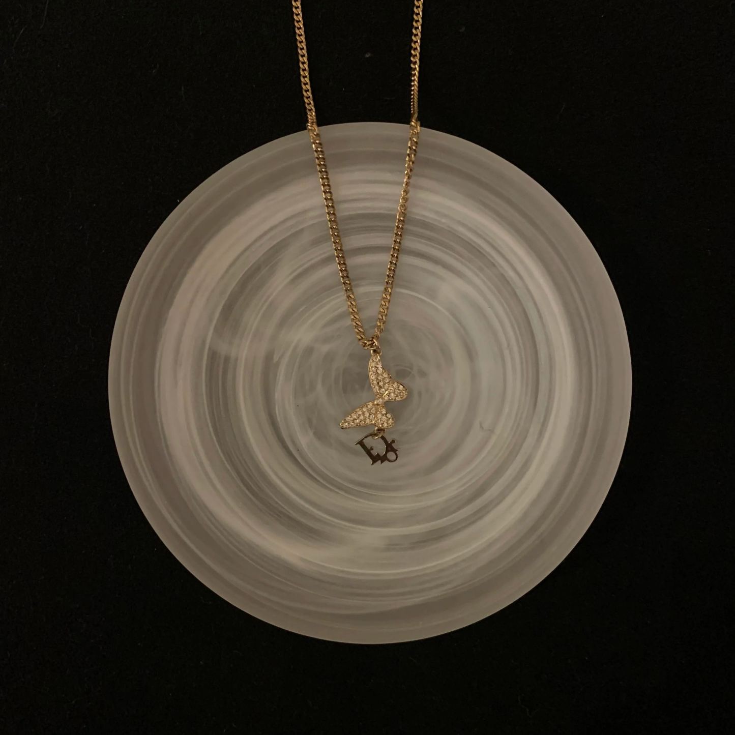 D Diamond Butterfly Necklace