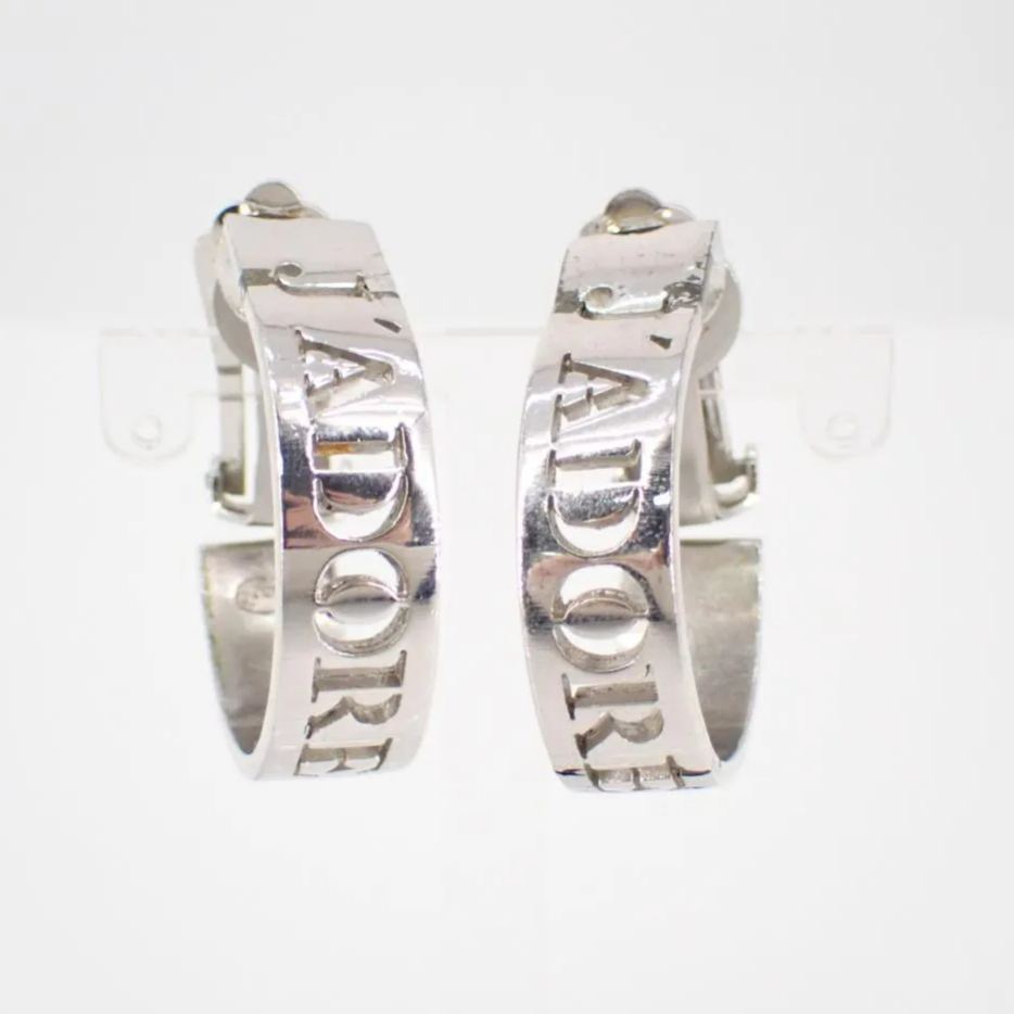 D Hollow logo earrings