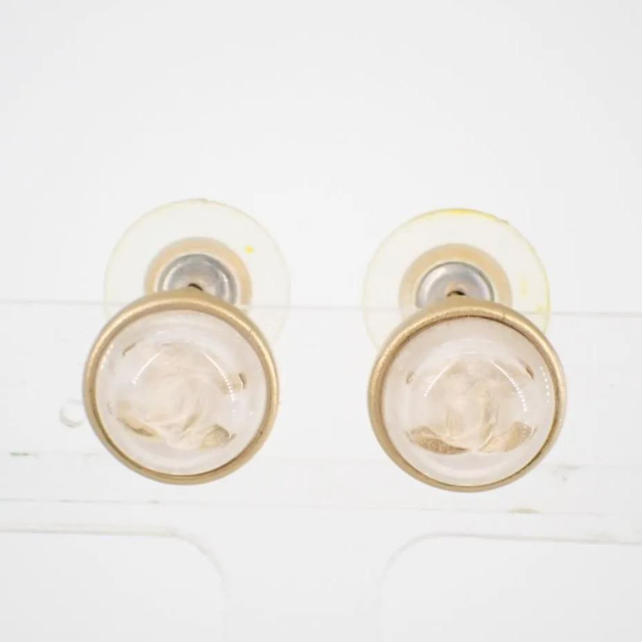 C Gold rim disc earrings