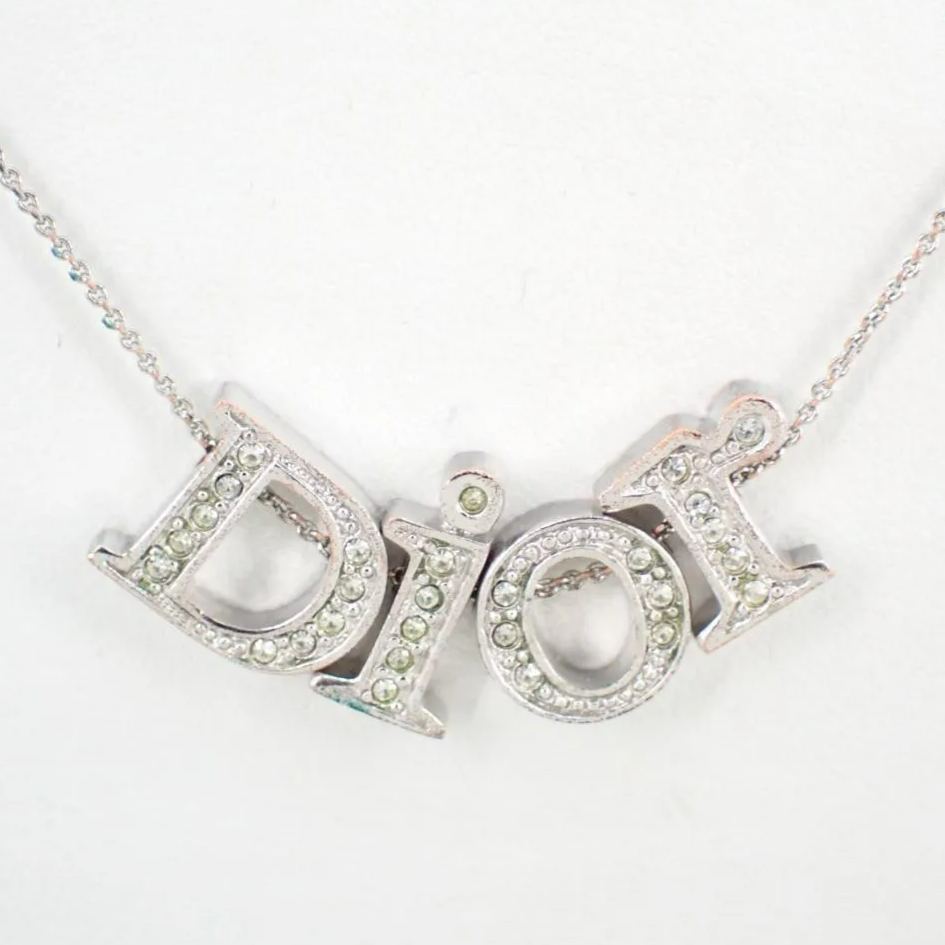 D Full diamond logo necklace