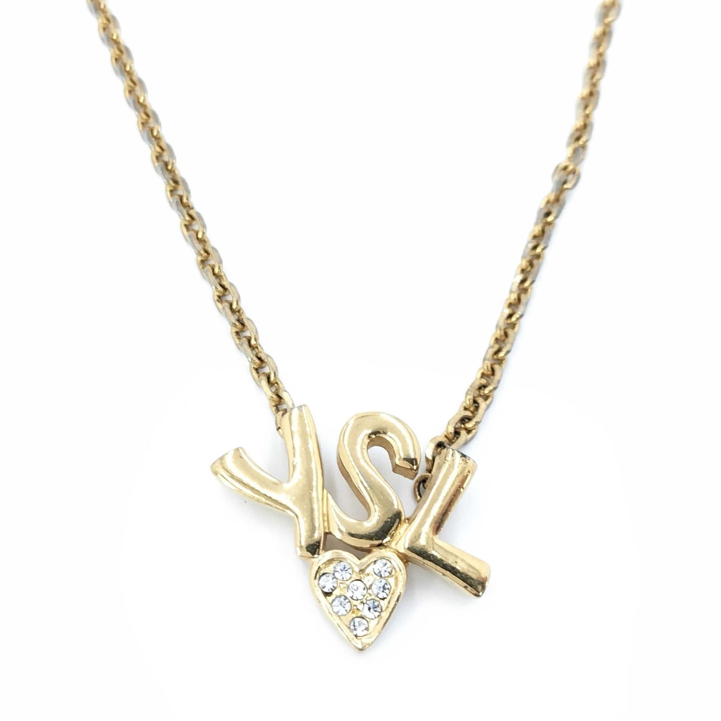 Y Logo heart diamond necklace