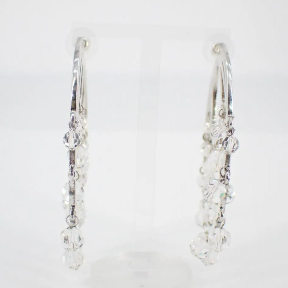 D Rhinestone hoop earrings