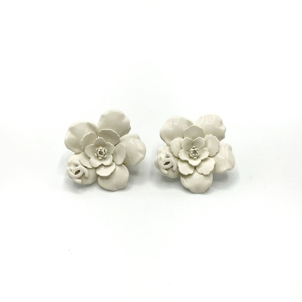 C Ceramic Camellia Earrings