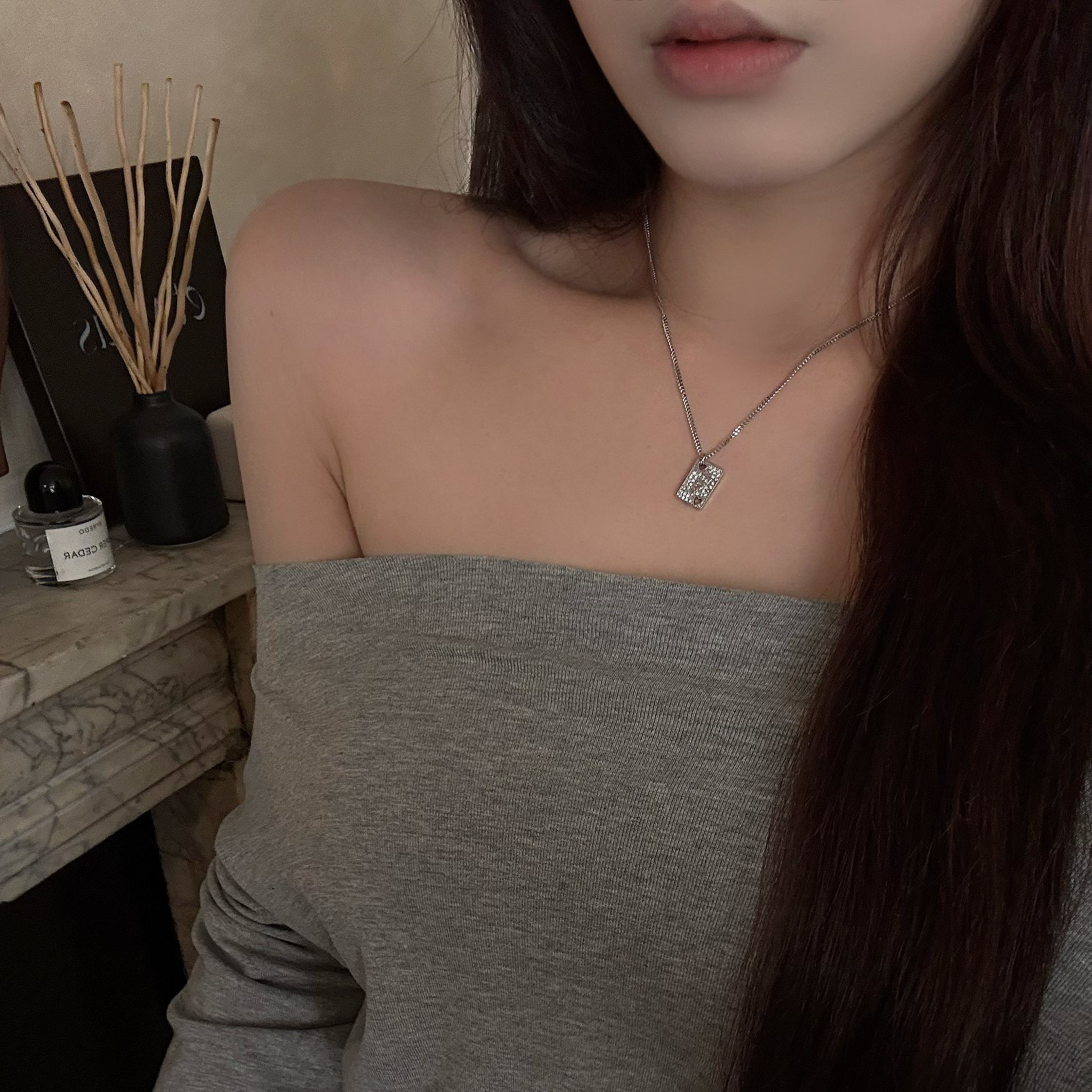 D Hollow heart full of diamond necklace