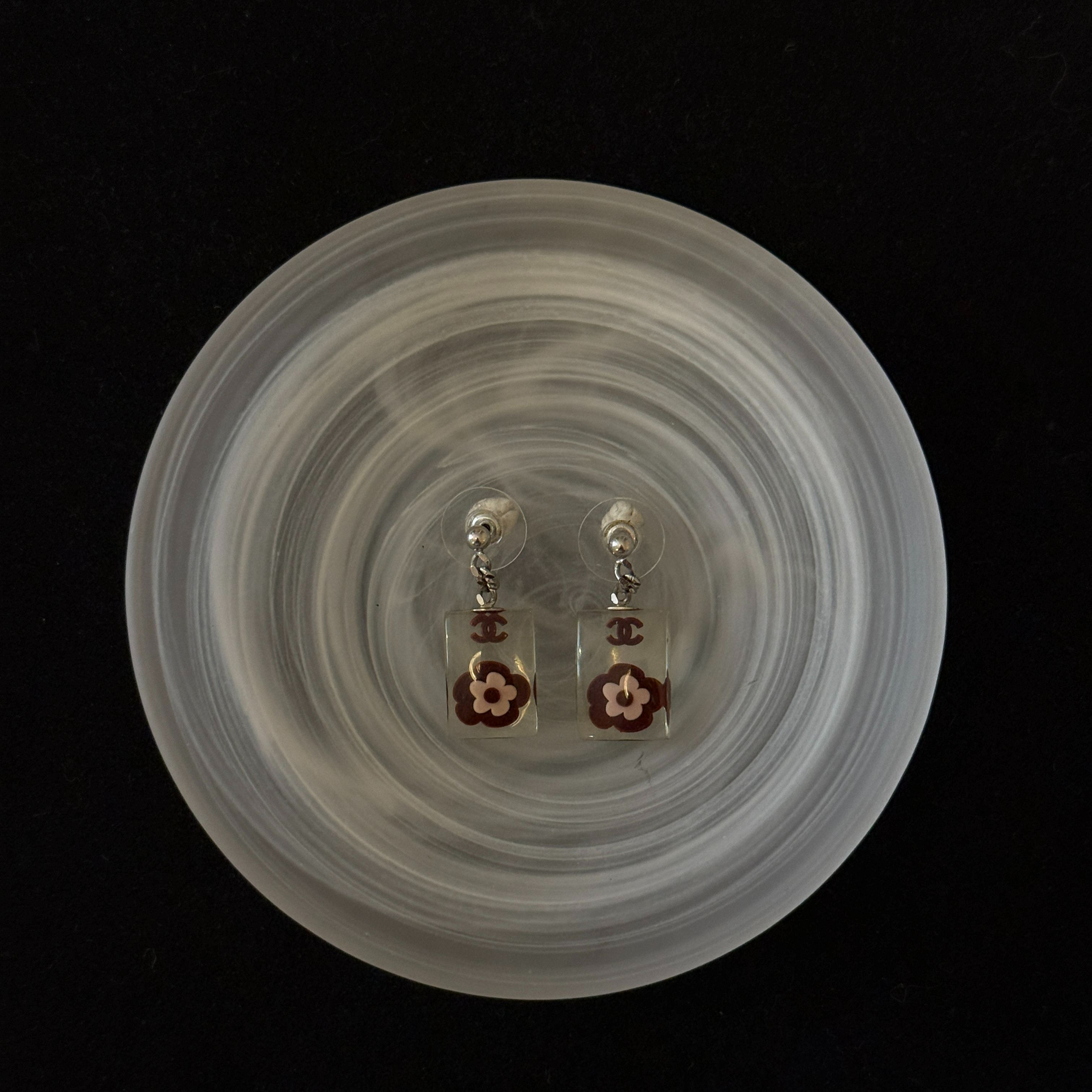 C Acrylic Flower Earrings