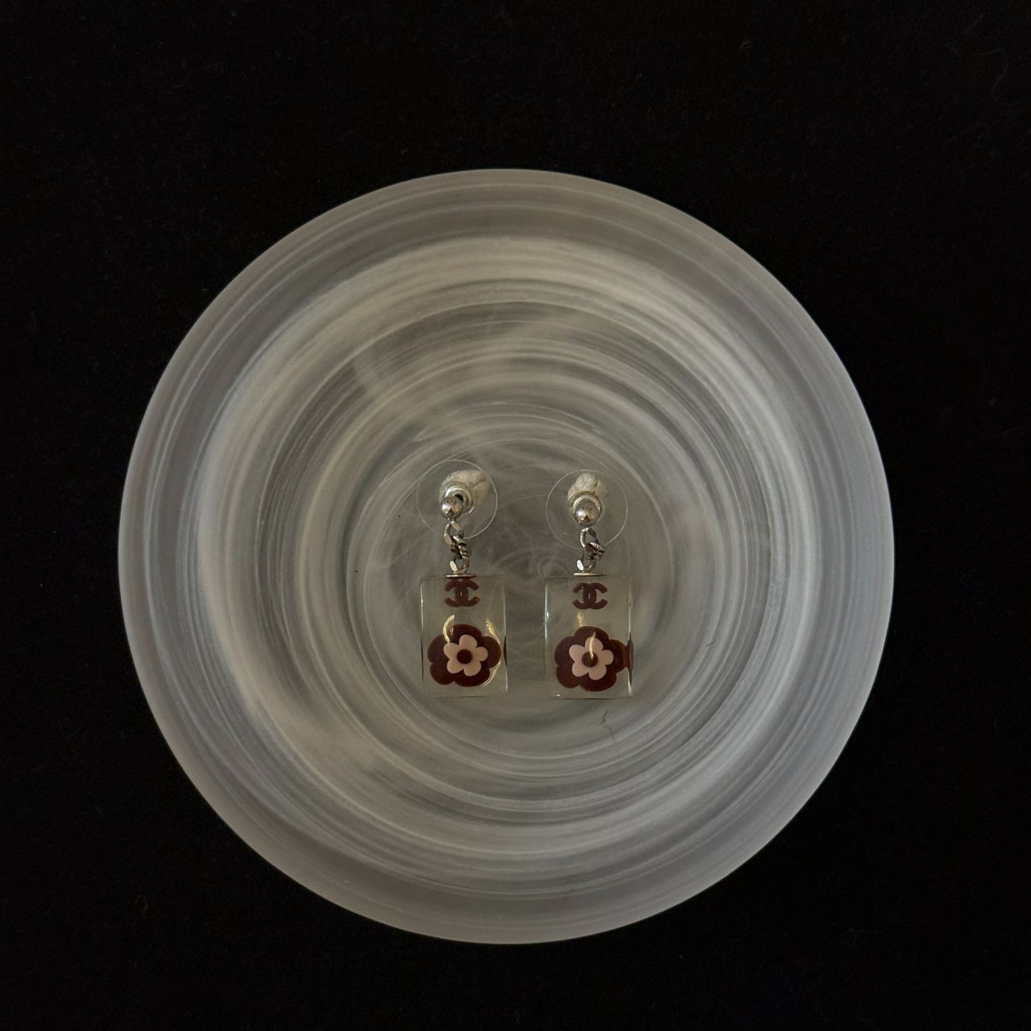 C Acrylic Flower Earrings