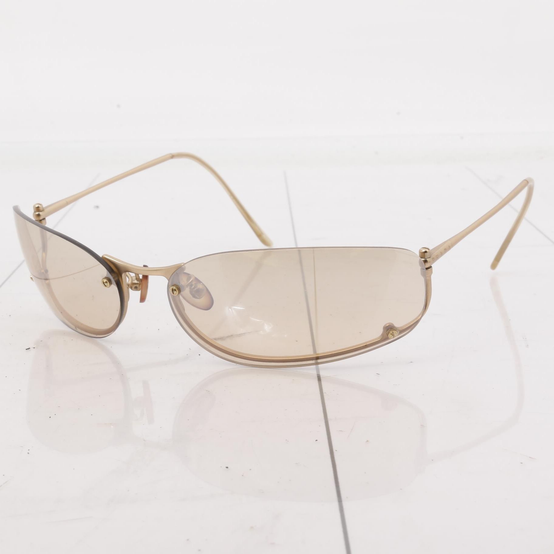 P Rose gold half frame sunglasses