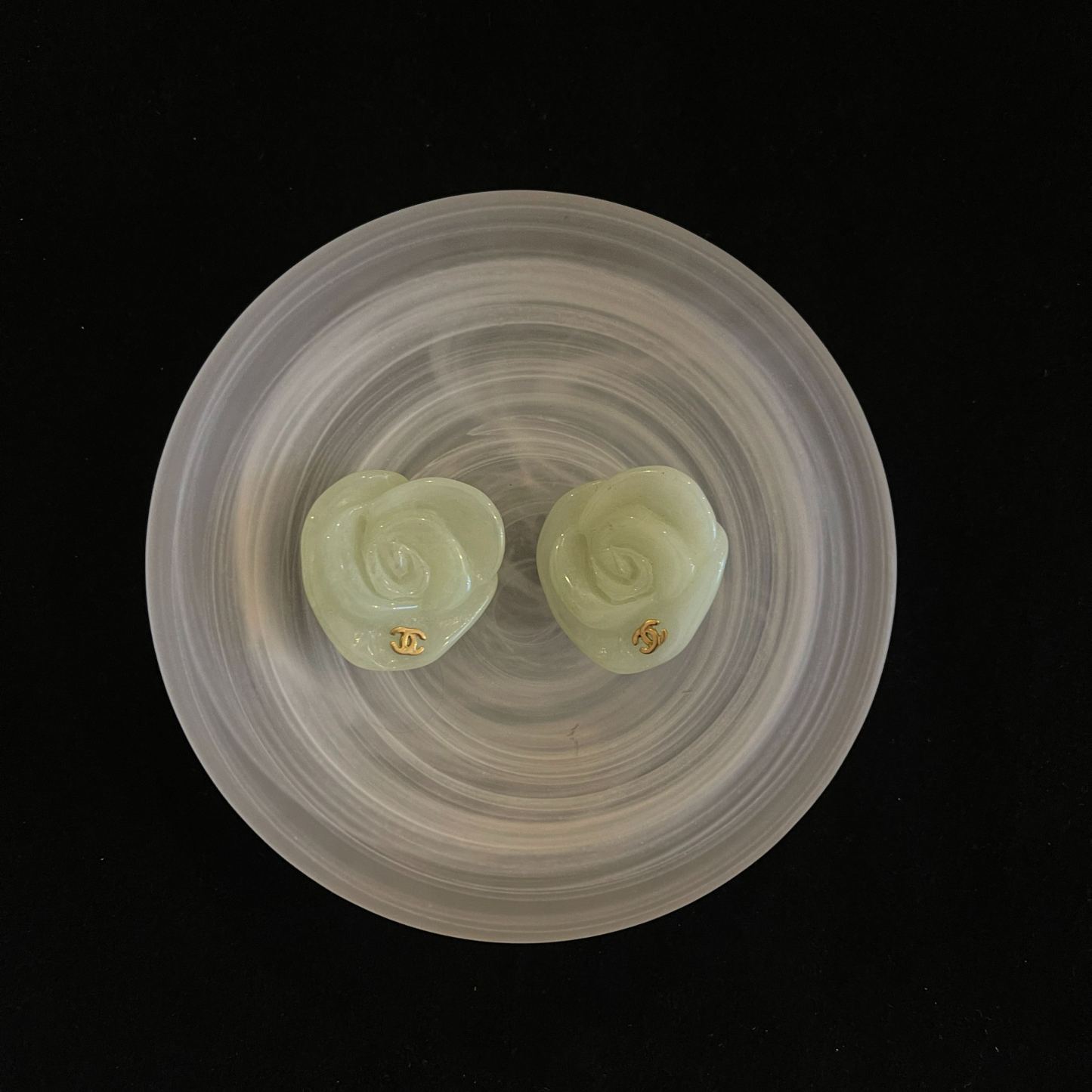 C Acrylic Camellia Ear Clip