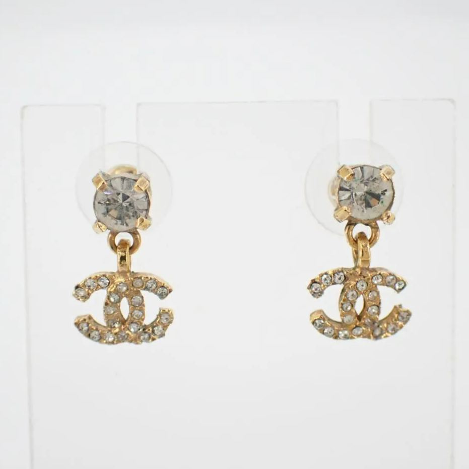 C Gold Double C Pendant Earrings
