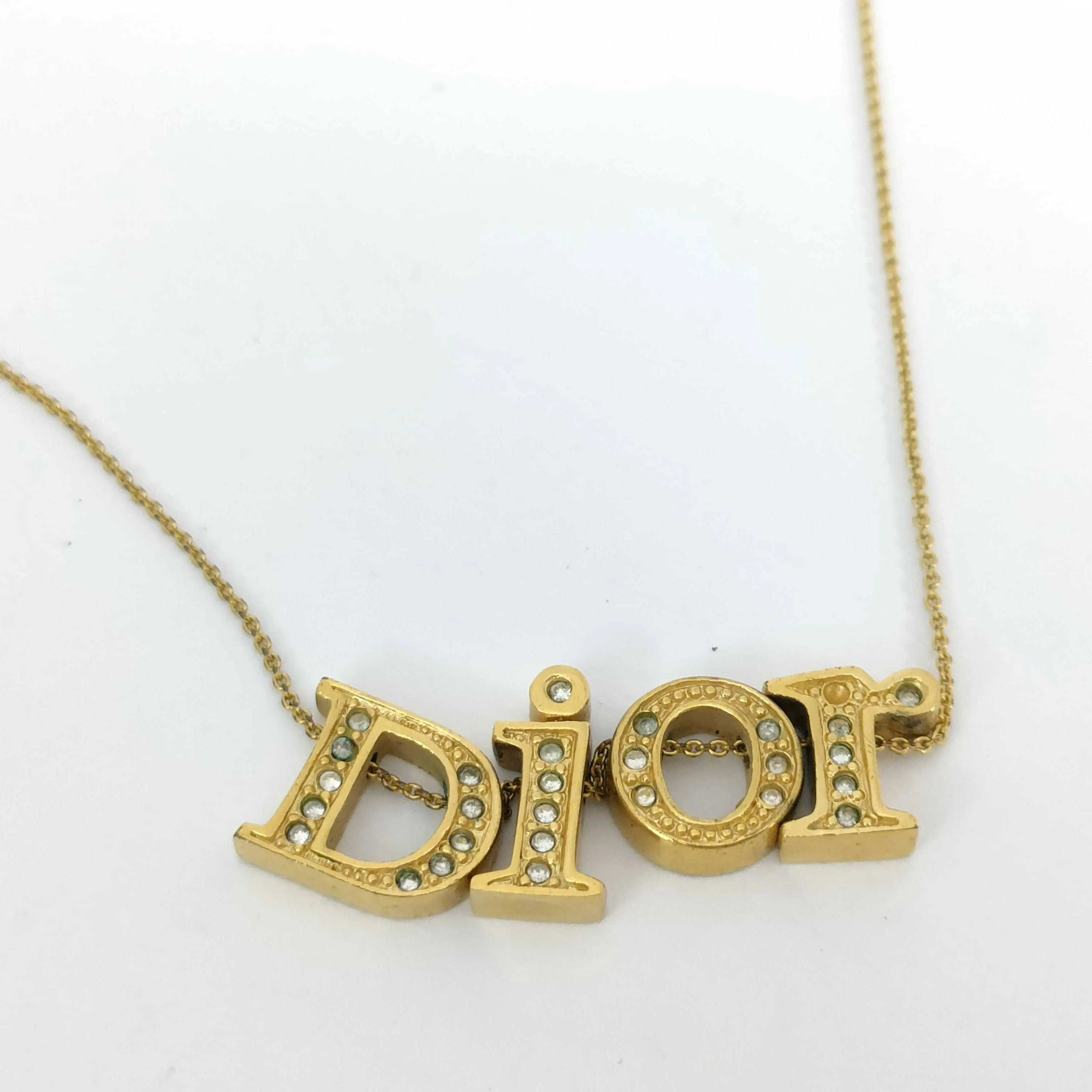 D Full diamond logo necklace