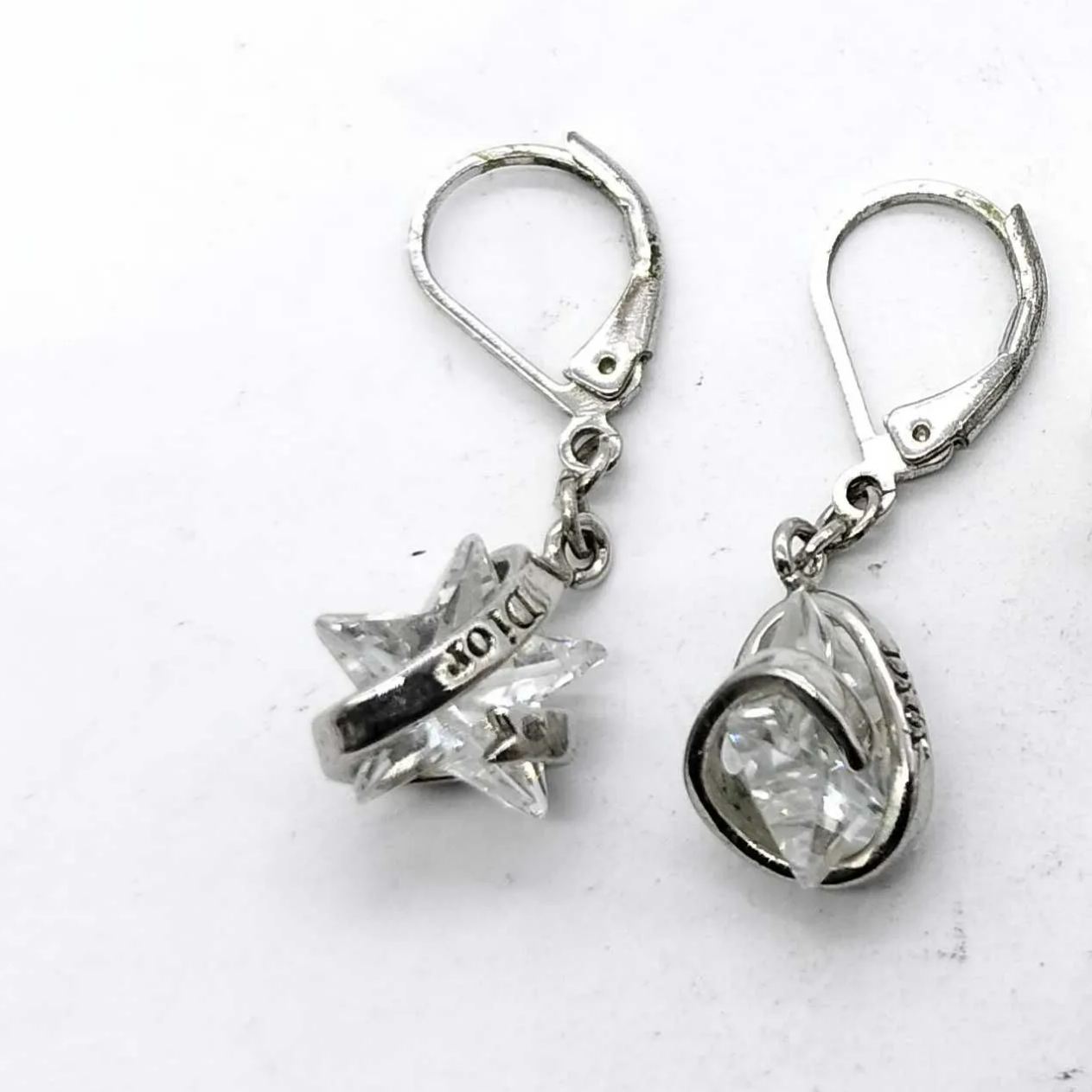 D Ribbon-wrapped double star earrings