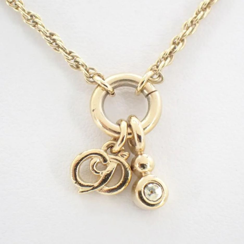 D CD rhinestone pendant necklace
