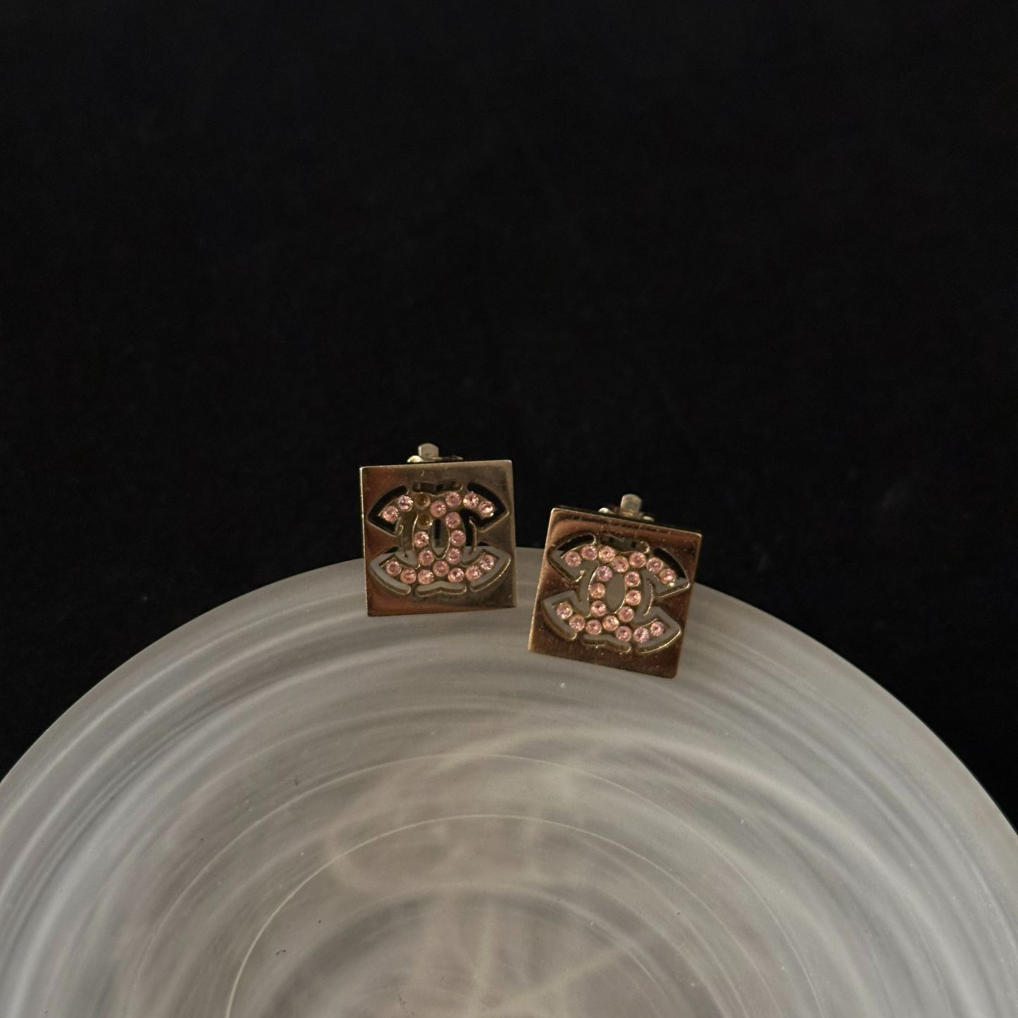 C Square Pink Diamond Ear Clip