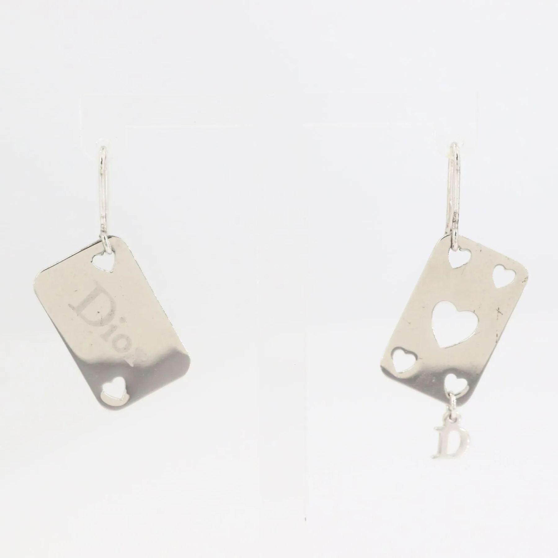 D Poker Hollow Heart Earrings